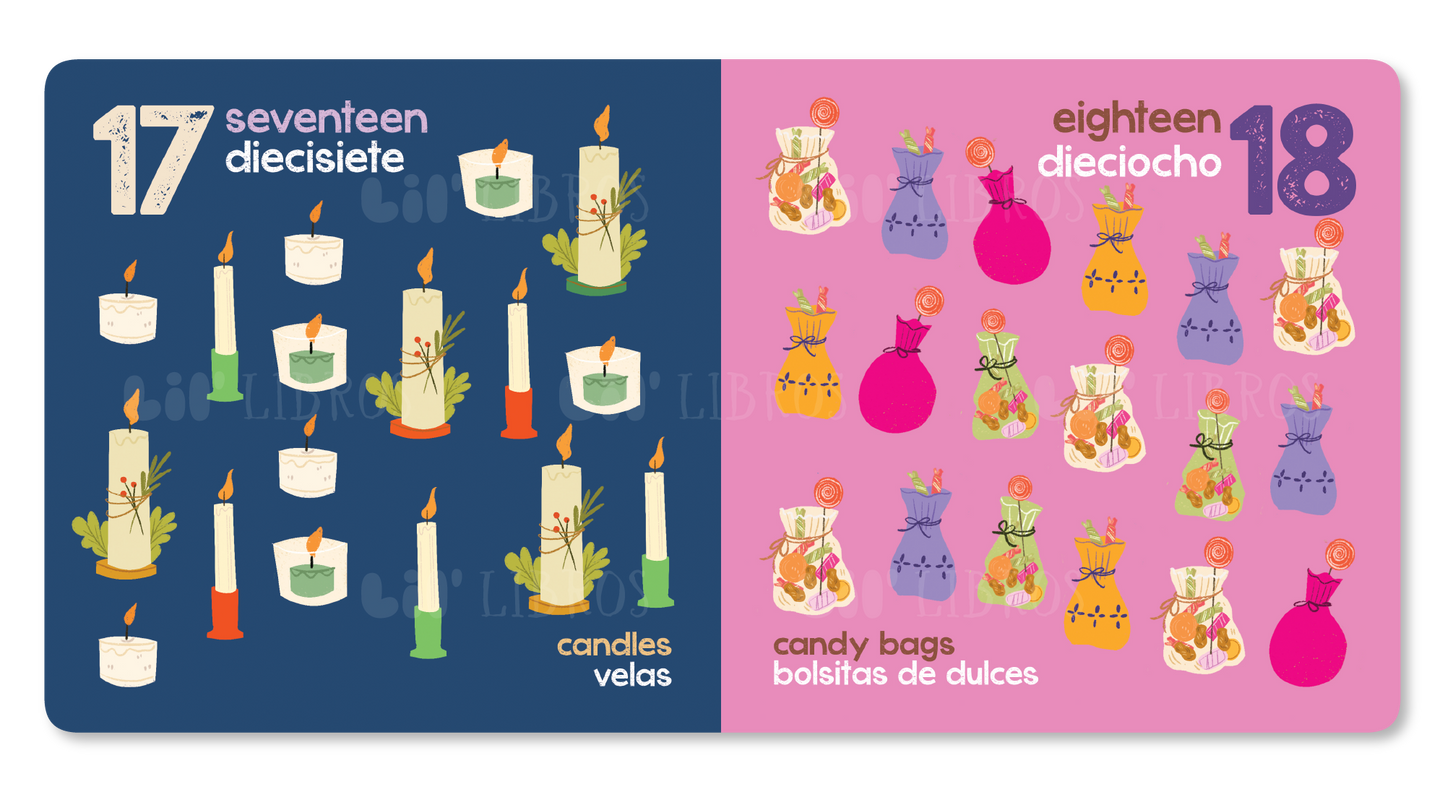 Lil' Libros ~ Bilingual Children's Books & Games - Las Posadas: Numbers / Números (Bilingual: English/Spanish)