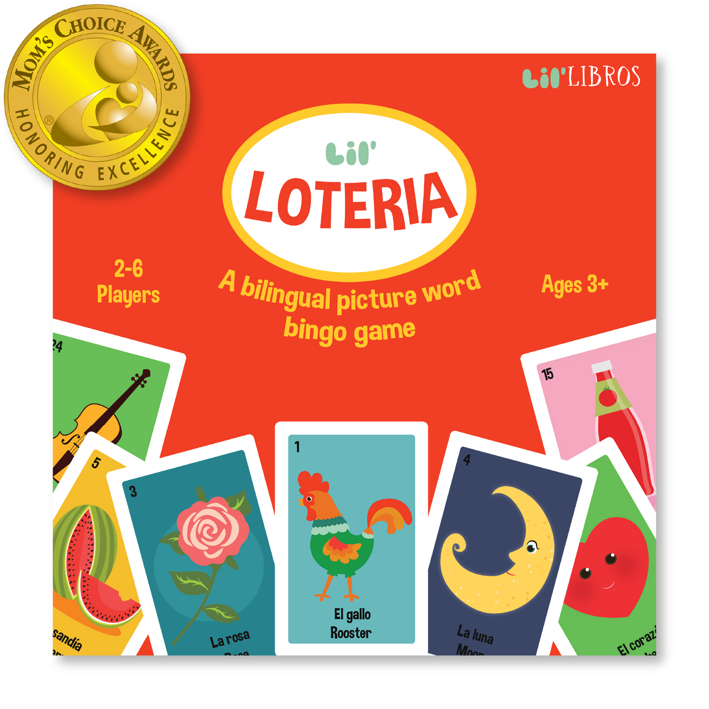 Lil' Libros ~ Bilingual Children's Books & Games - Lil’ Loteria: A Bilingual Picture Word Bingo Game (Bilingual: English and Spanish)