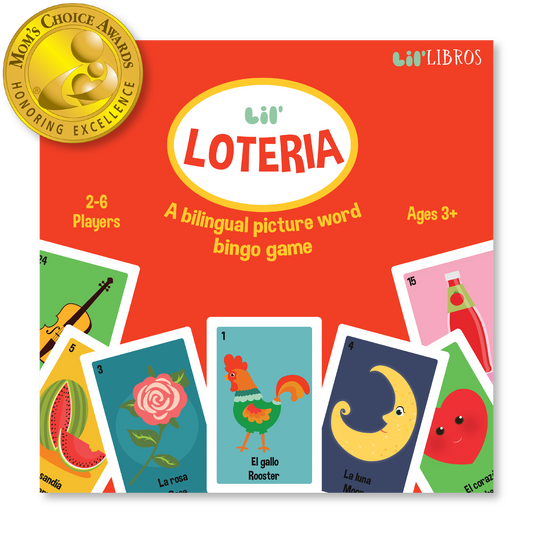 Lil' Libros ~ Bilingual Children's Books & Games - Lil’ Loteria: A Bilingual Picture Word Bingo Game (Bilingual: English and Spanish)