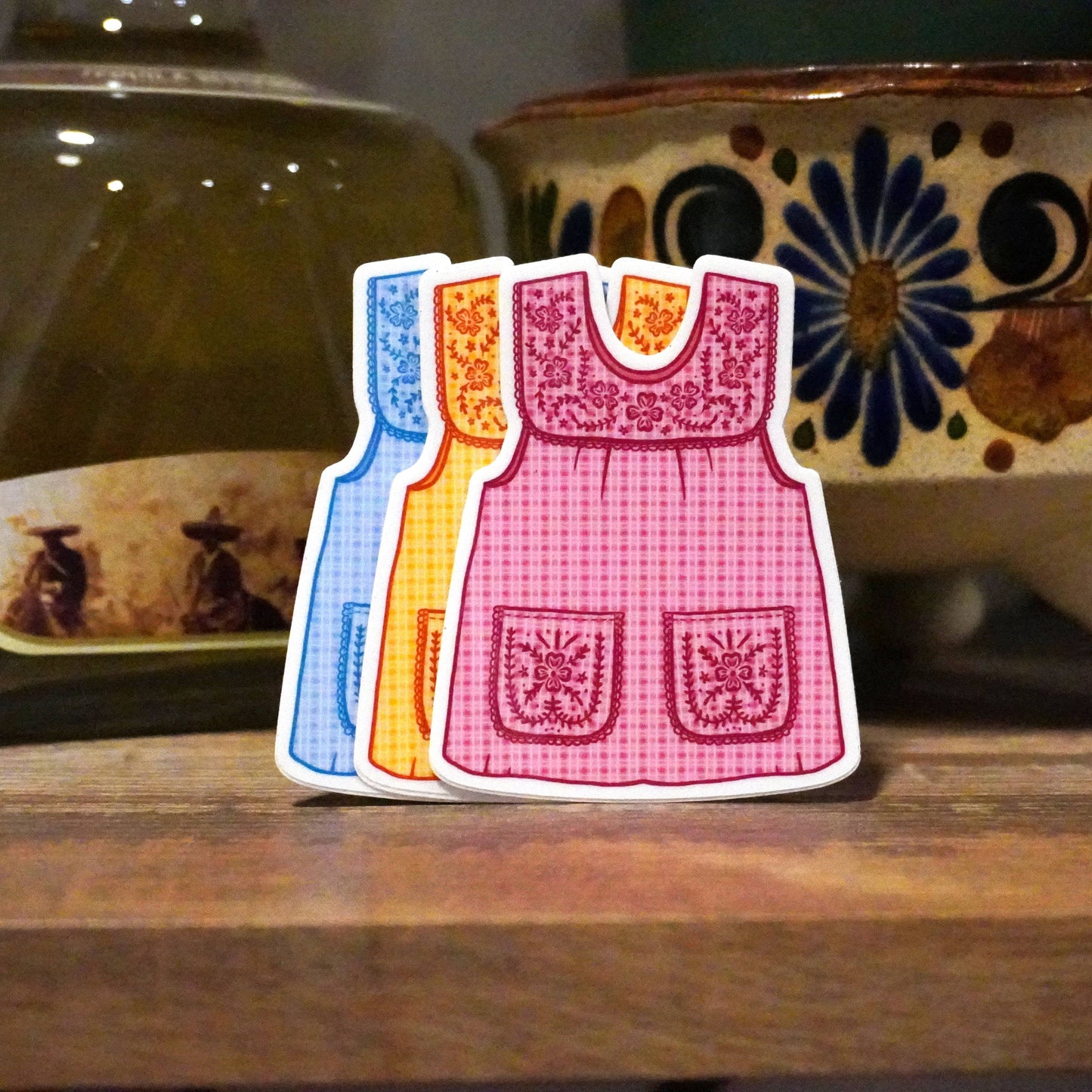 Erica Alfaro Designs - Abuelas Blue Mandil Vinyl Sticker