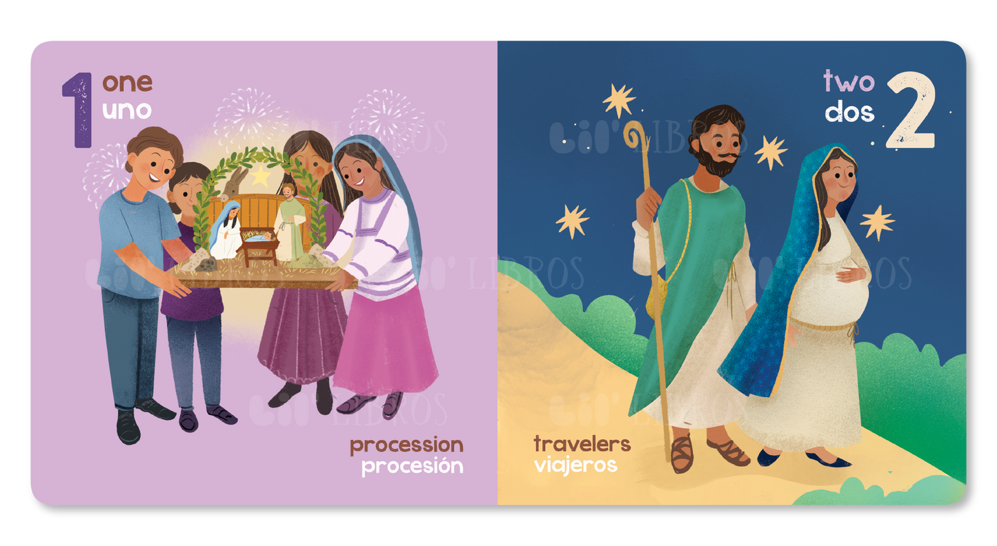 Lil' Libros ~ Bilingual Children's Books & Games - Las Posadas: Numbers / Números (Bilingual: English/Spanish)