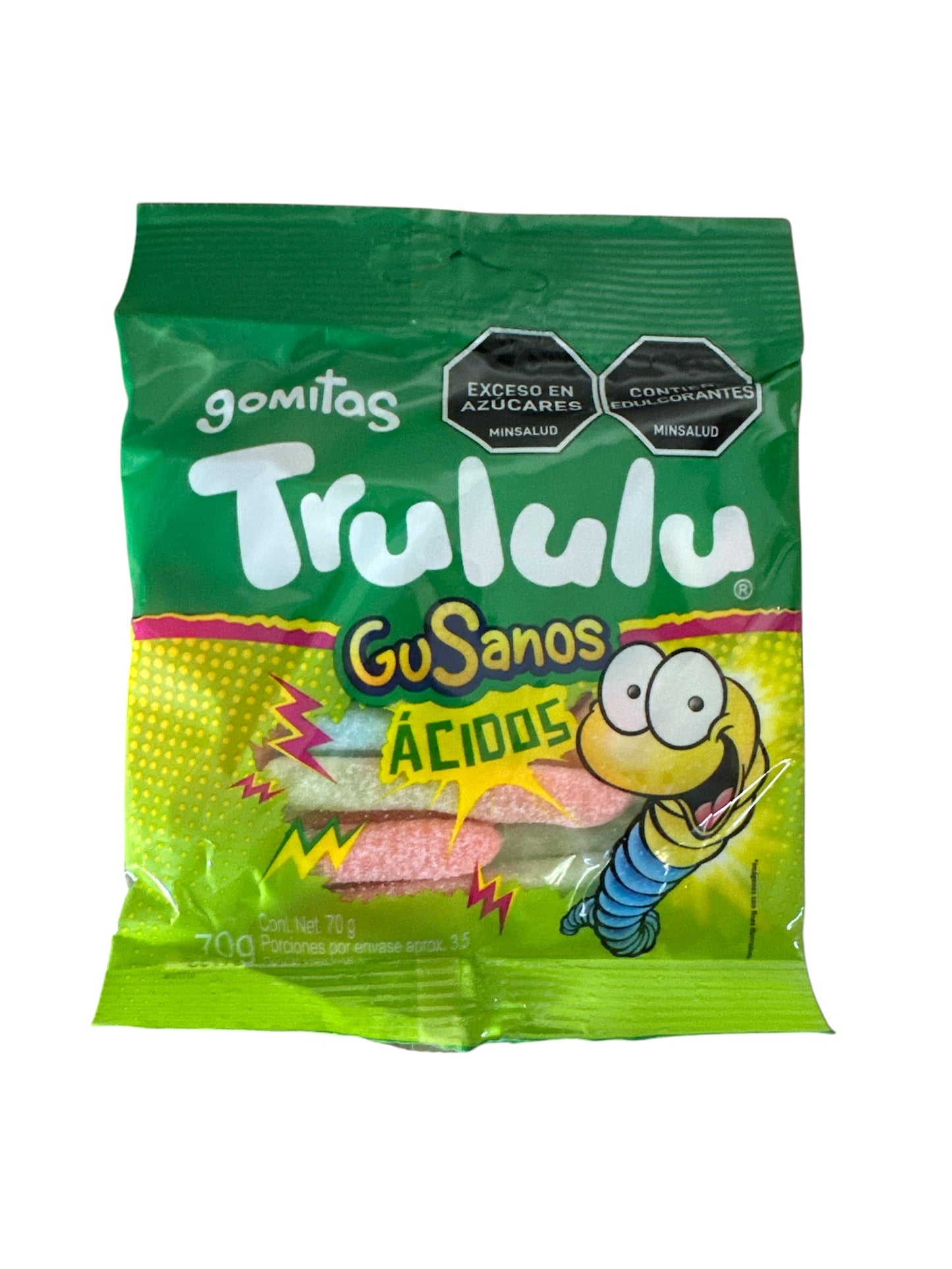 Trululu - Gomitas gusanos ácidos , 70grs