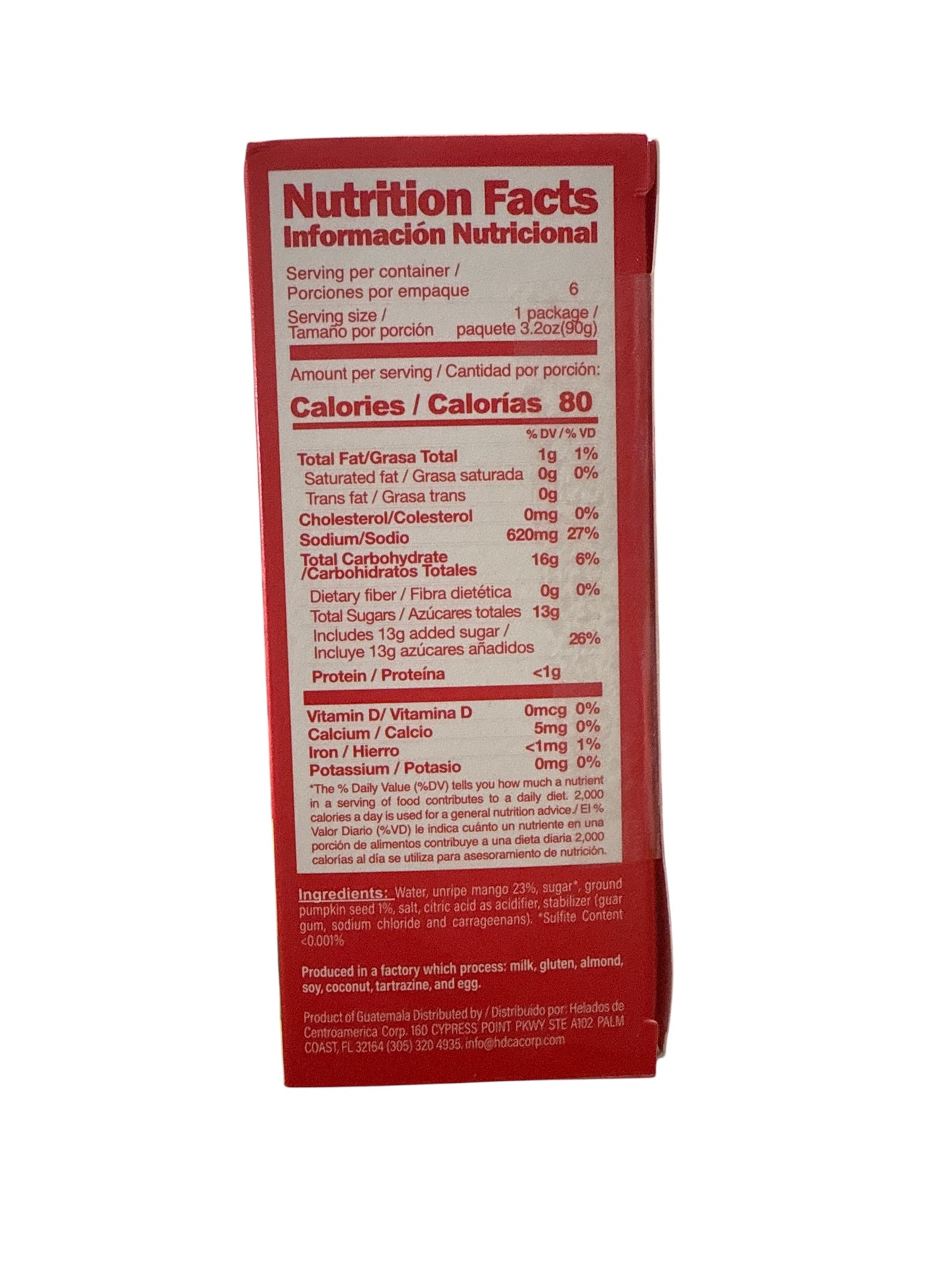 Sarita- Mango Flavored Popsicle, 19.2 oz