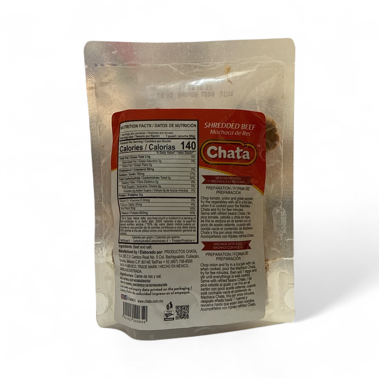 Chata- Deshebrada Machaca Pouch, 3.5 oz