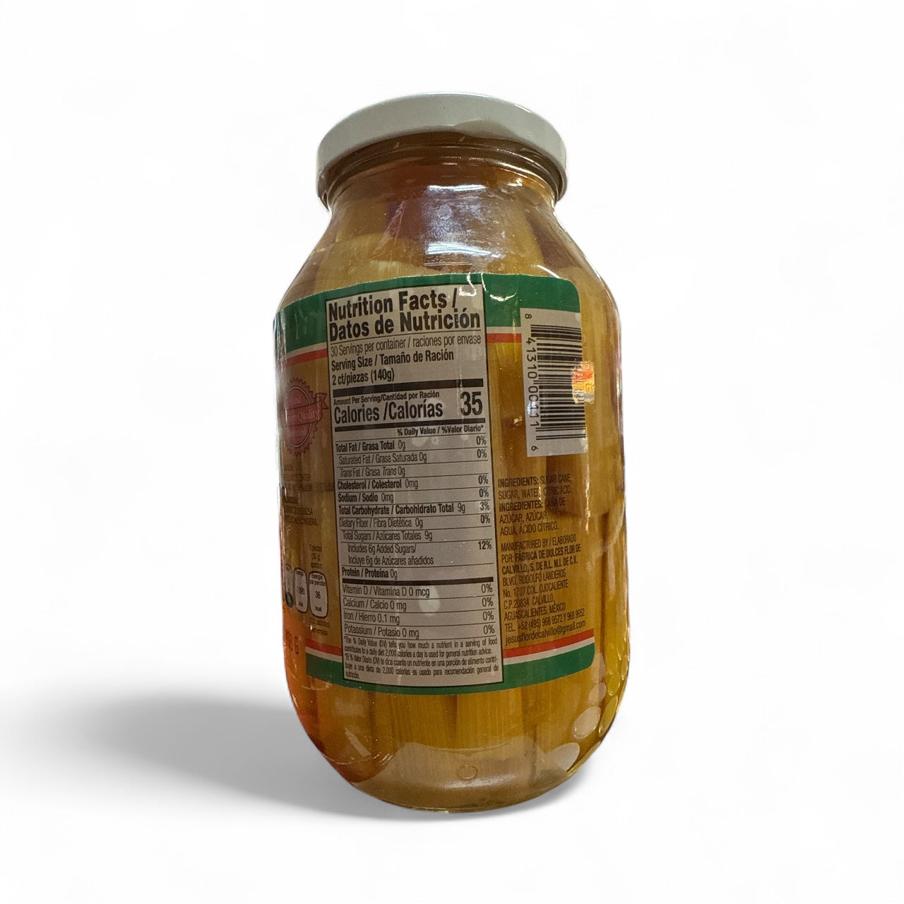 Flor de Calvillo, Cana en Almíbar, 32 oz, Single Jar