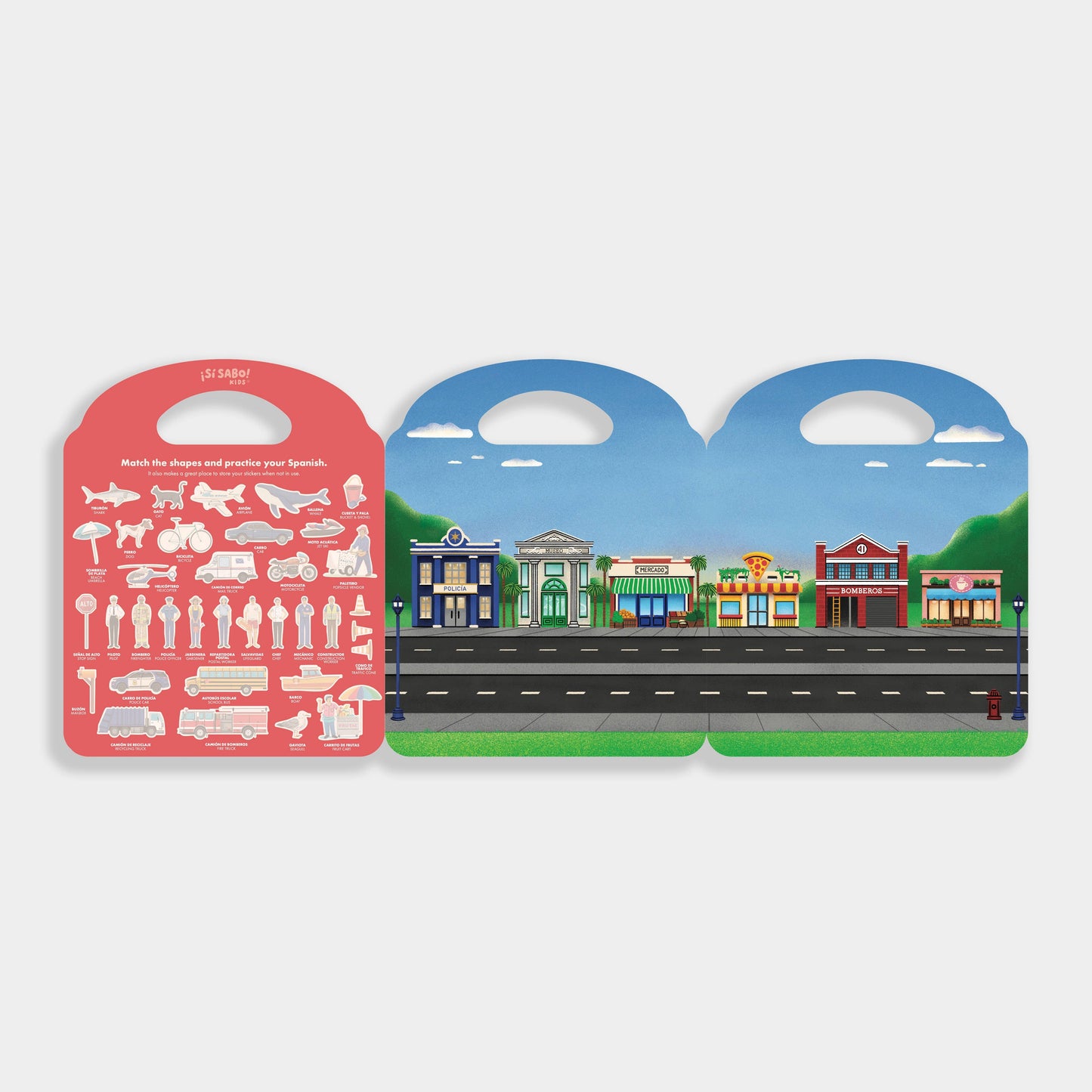 Blue Star Press - Sí Sabo Town: A Bilingual Reusable Sticker Play Set