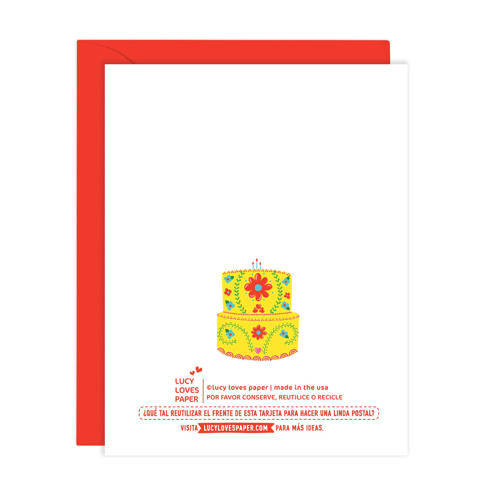 Lucy Loves Paper -  Feliz Cumpleaños Card | Mexican Embroidery Cake | A2