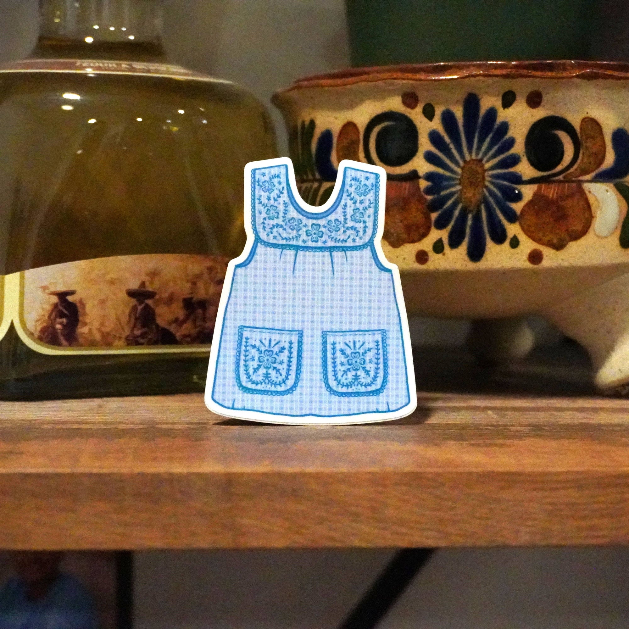 Erica Alfaro Designs - Abuelas Blue Mandil Vinyl Sticker