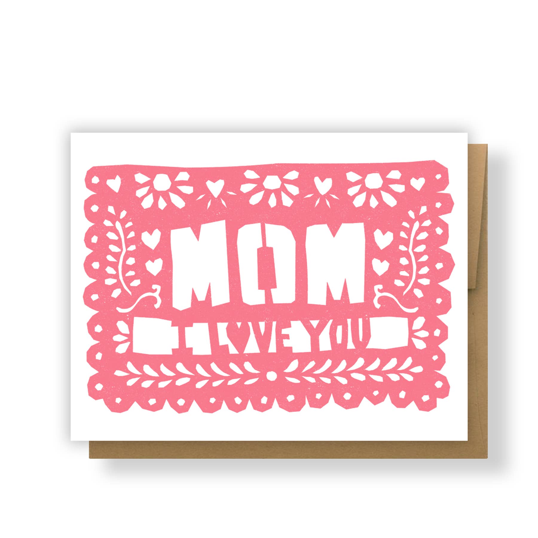 Erica Alfaro Designs - Mom I Love You Papel Picado Greeting Card: Periwinkle