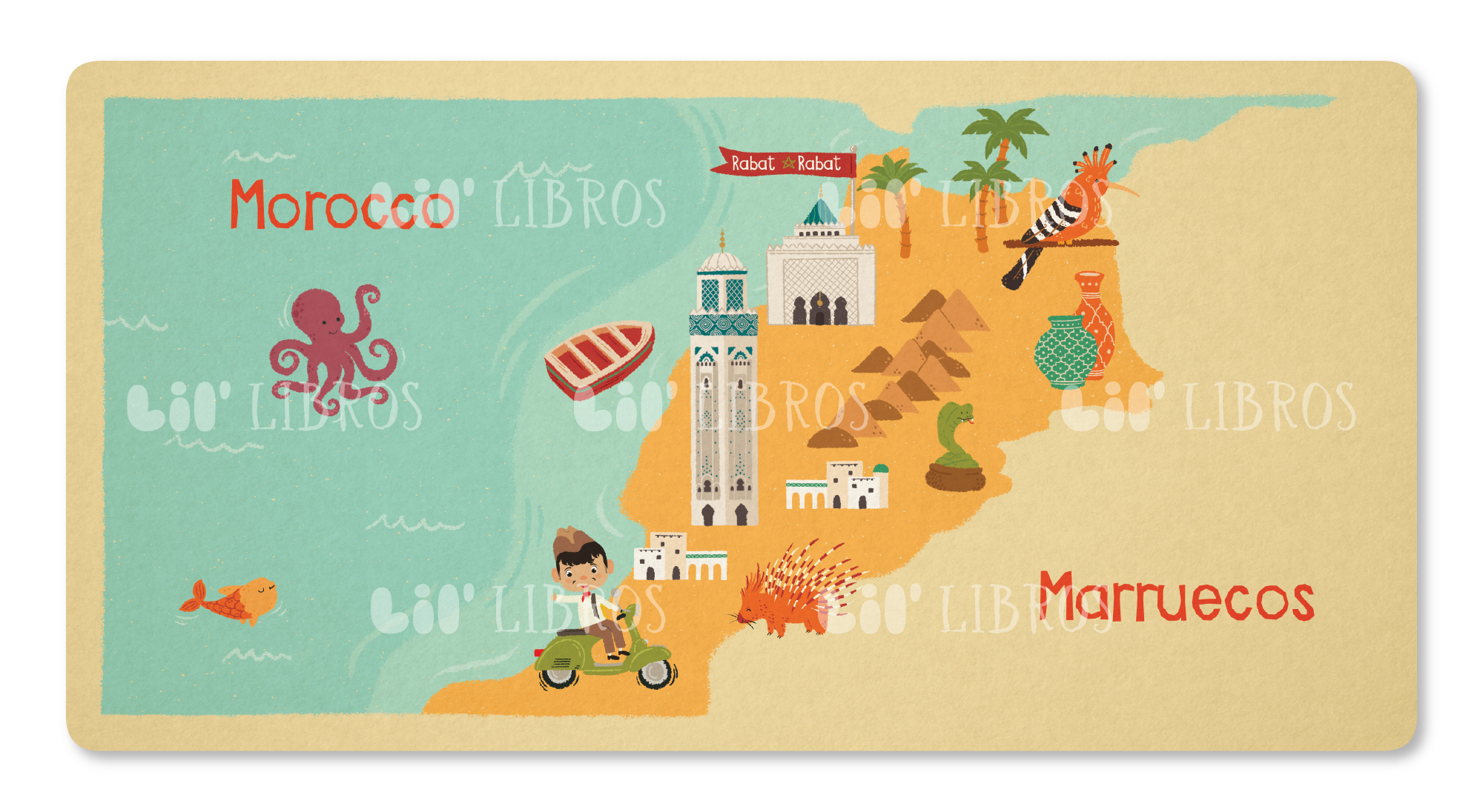Lil' Libros ~ Bilingual Children's Books & Games - Around the world with / Alrededor del mundo con Cantinflas (Bilingual: English and Spanish)
