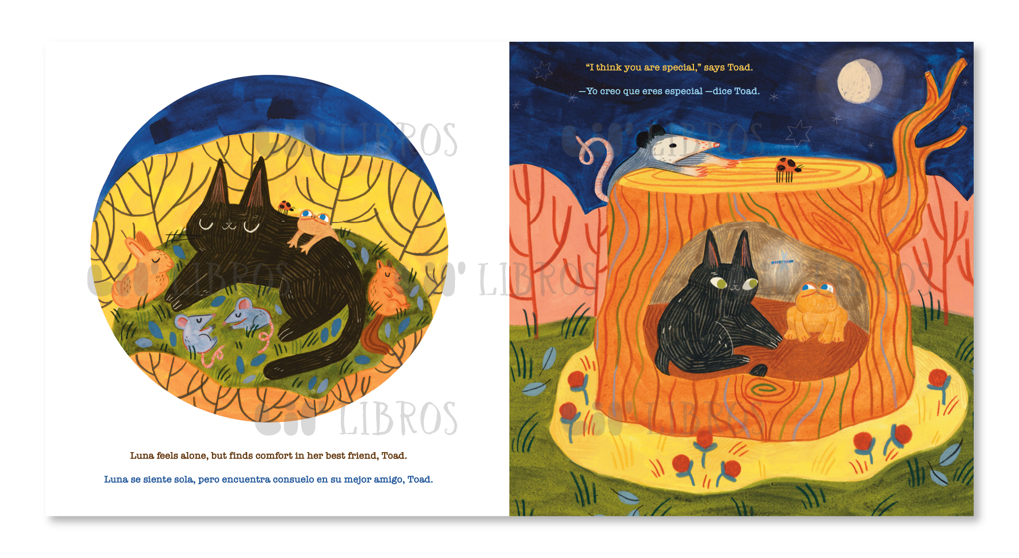 Lil' Libros ~ Bilingual Children's Books & Games - Luna Oscura (Bilingual: English and Spanish)