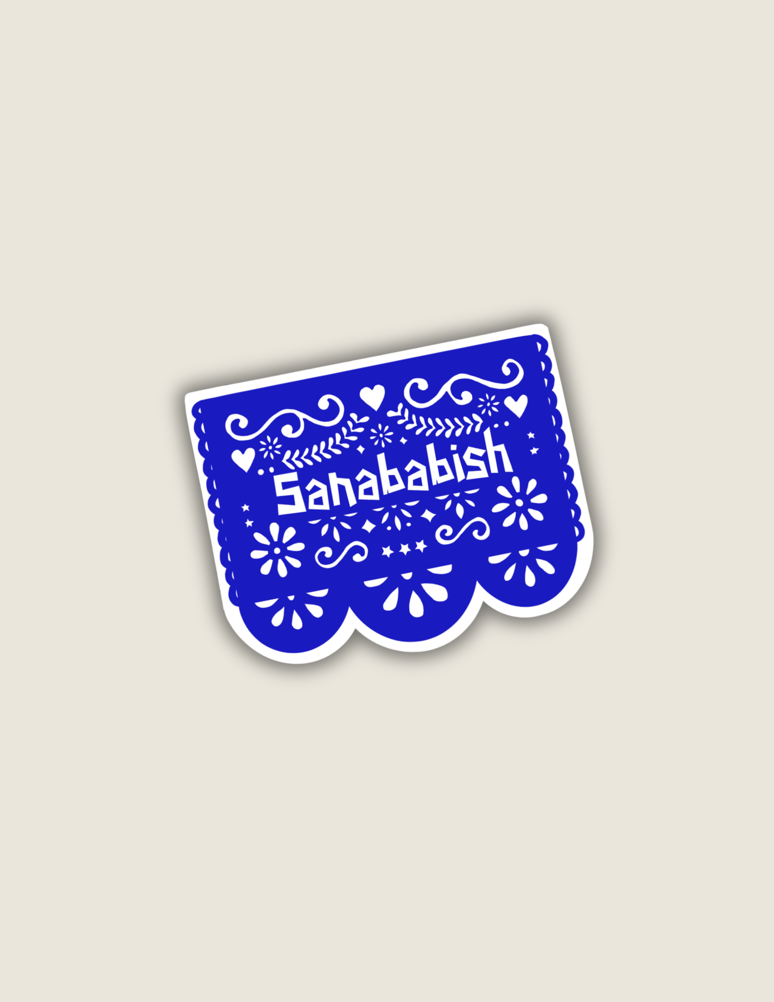 Lalatina Shop - Blue Papel Picado Style Vinyl Sticker-latina sticker