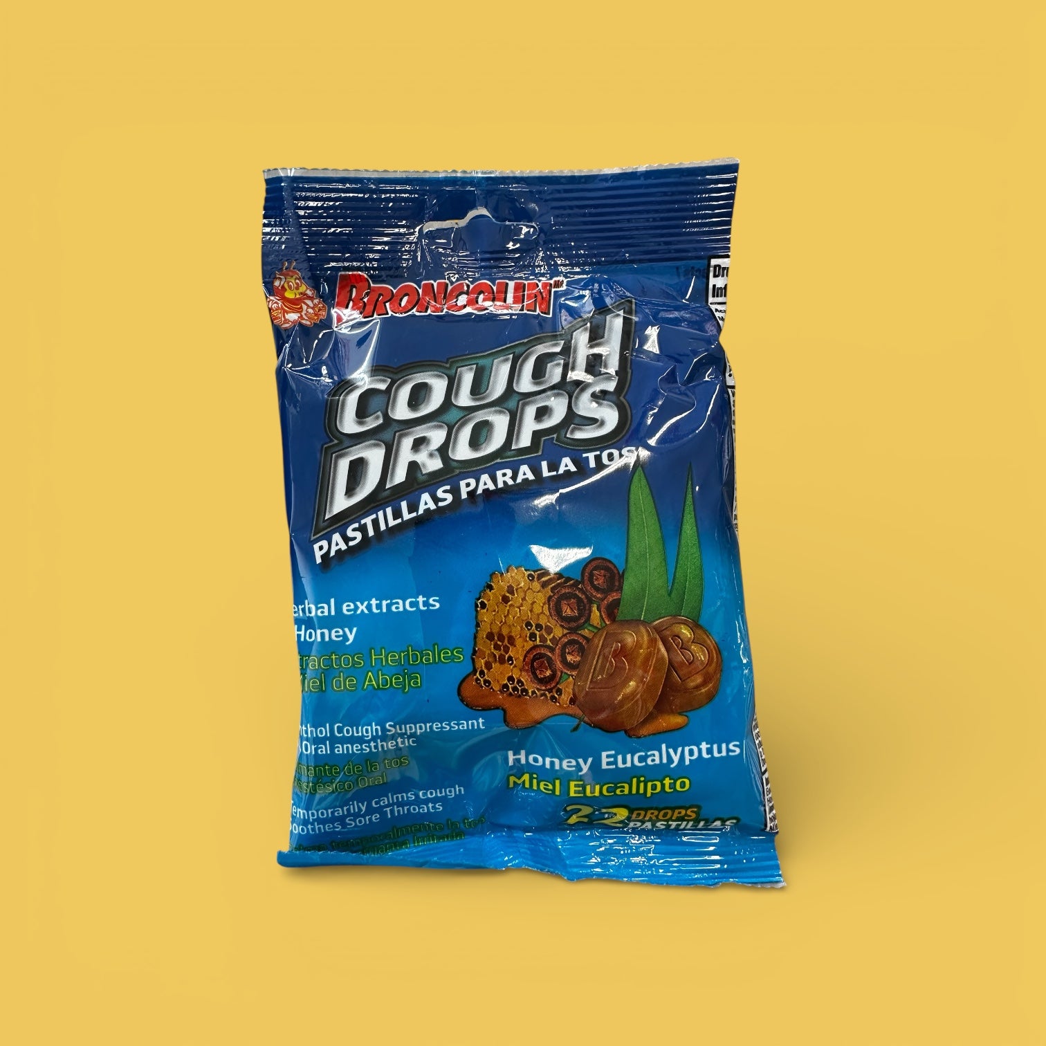 Broncolin - Honey-Eucalypt Cough Drops, Bag with 22