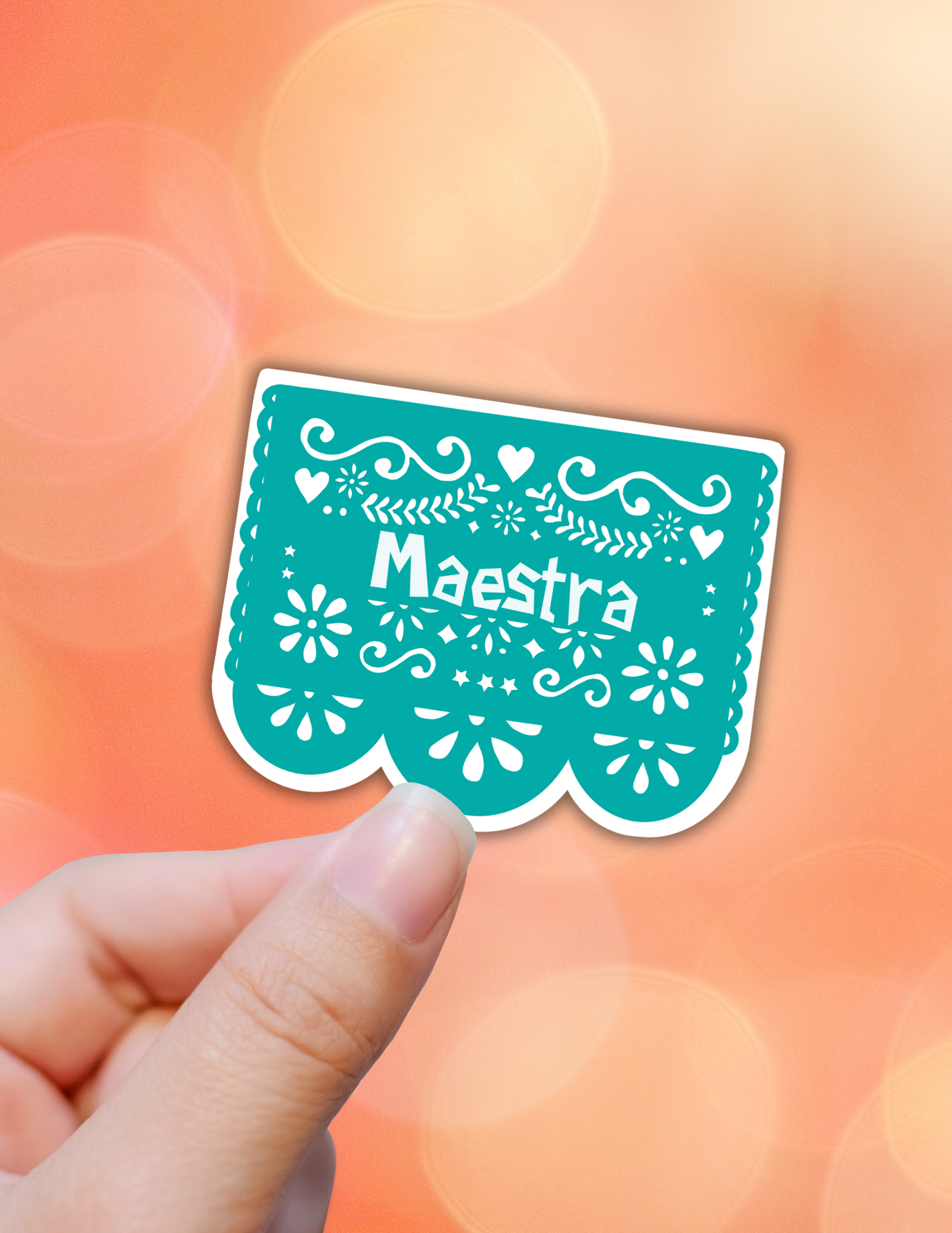 Lalatina Shop - Maestra sticker,papel picado,laptop decal,latinx