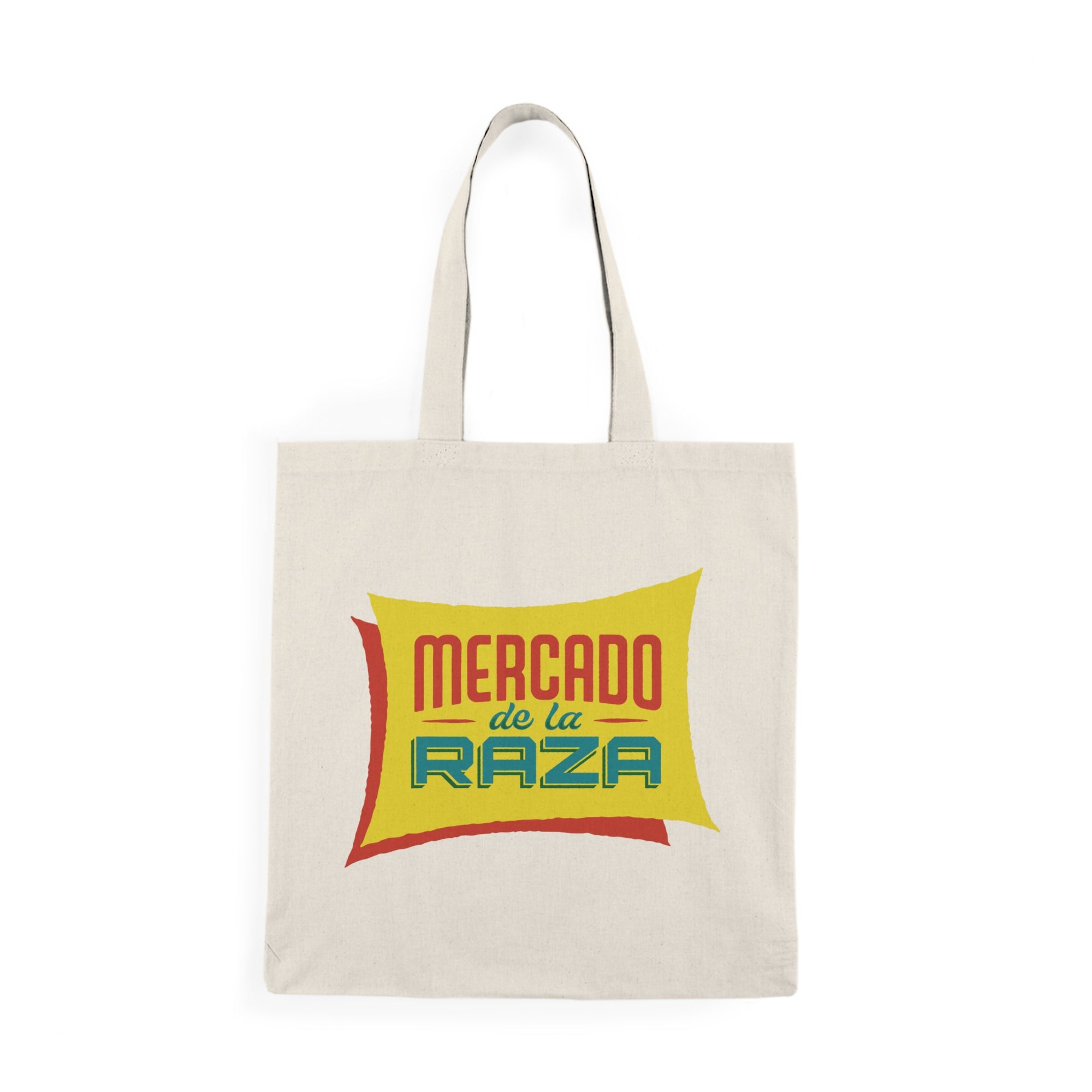 Mercado de la Raza Natural Tote Bag - Eco-Friendly Shopping Bag (Red)