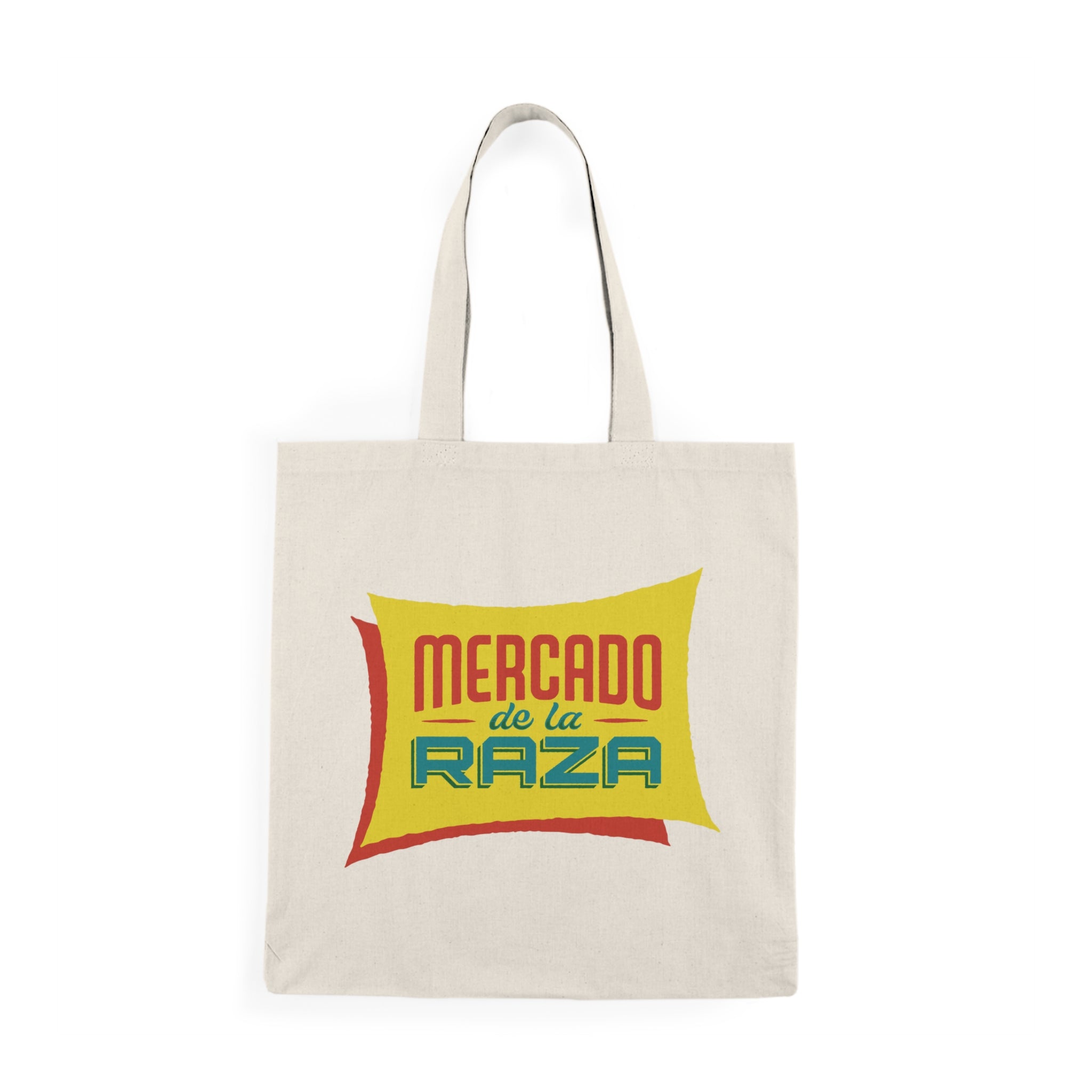 Mercado de la Raza Natural Tote Bag - Eco-Friendly Shopping Bag (Red)