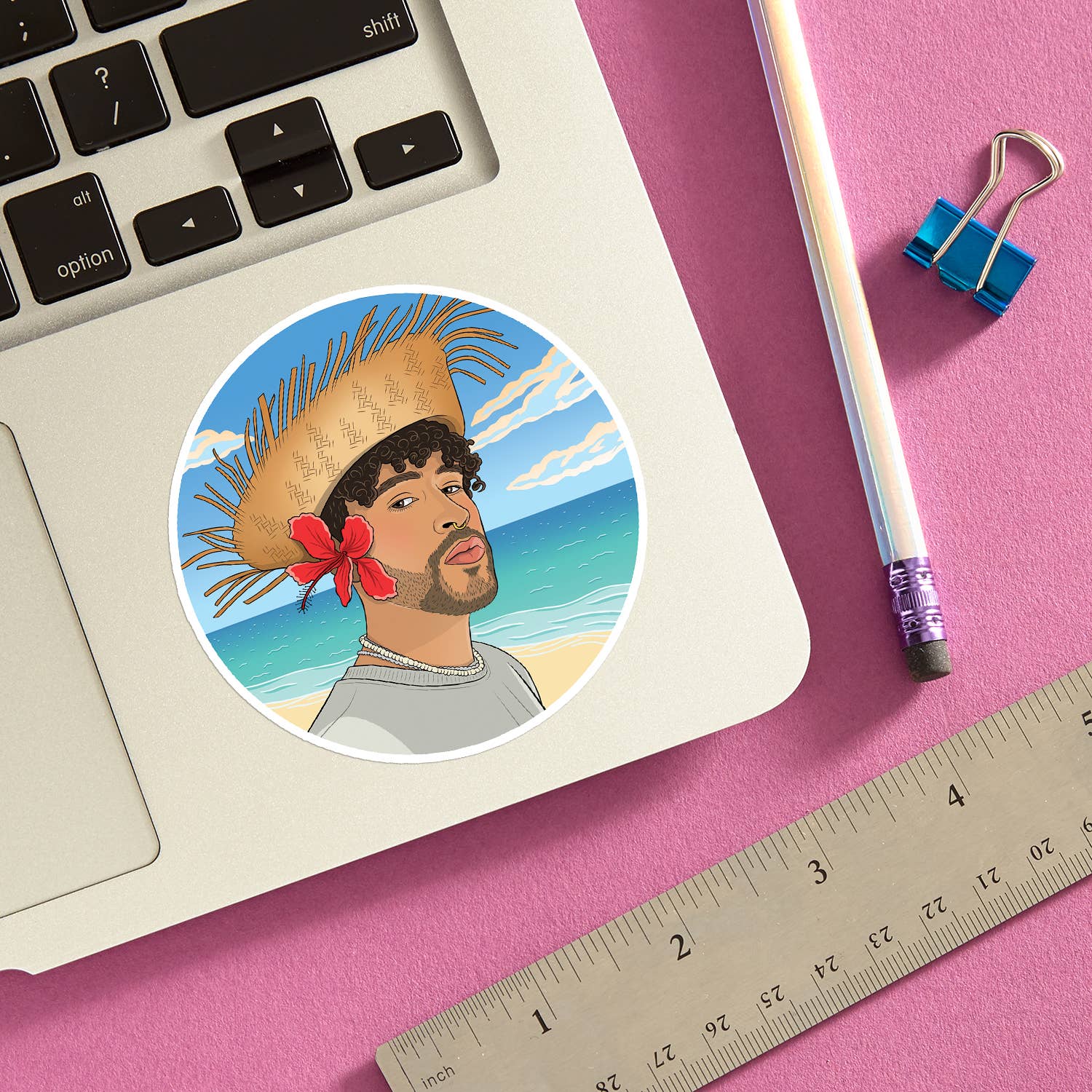 THE FOUND - Beach Bad Bunny Die Cut Sticker