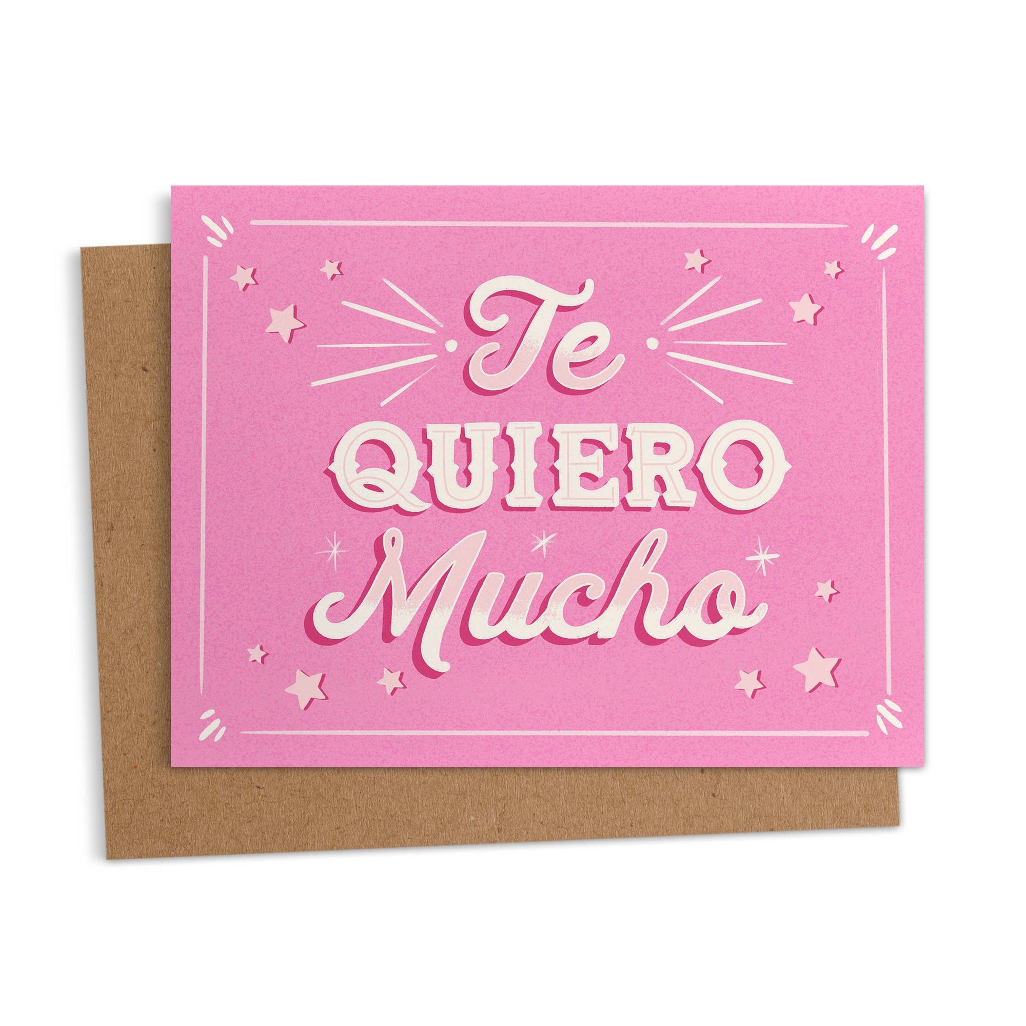 Ana Peake - Te Quiero Mucho Pink Spanish Valentine's Day Greeting Card
