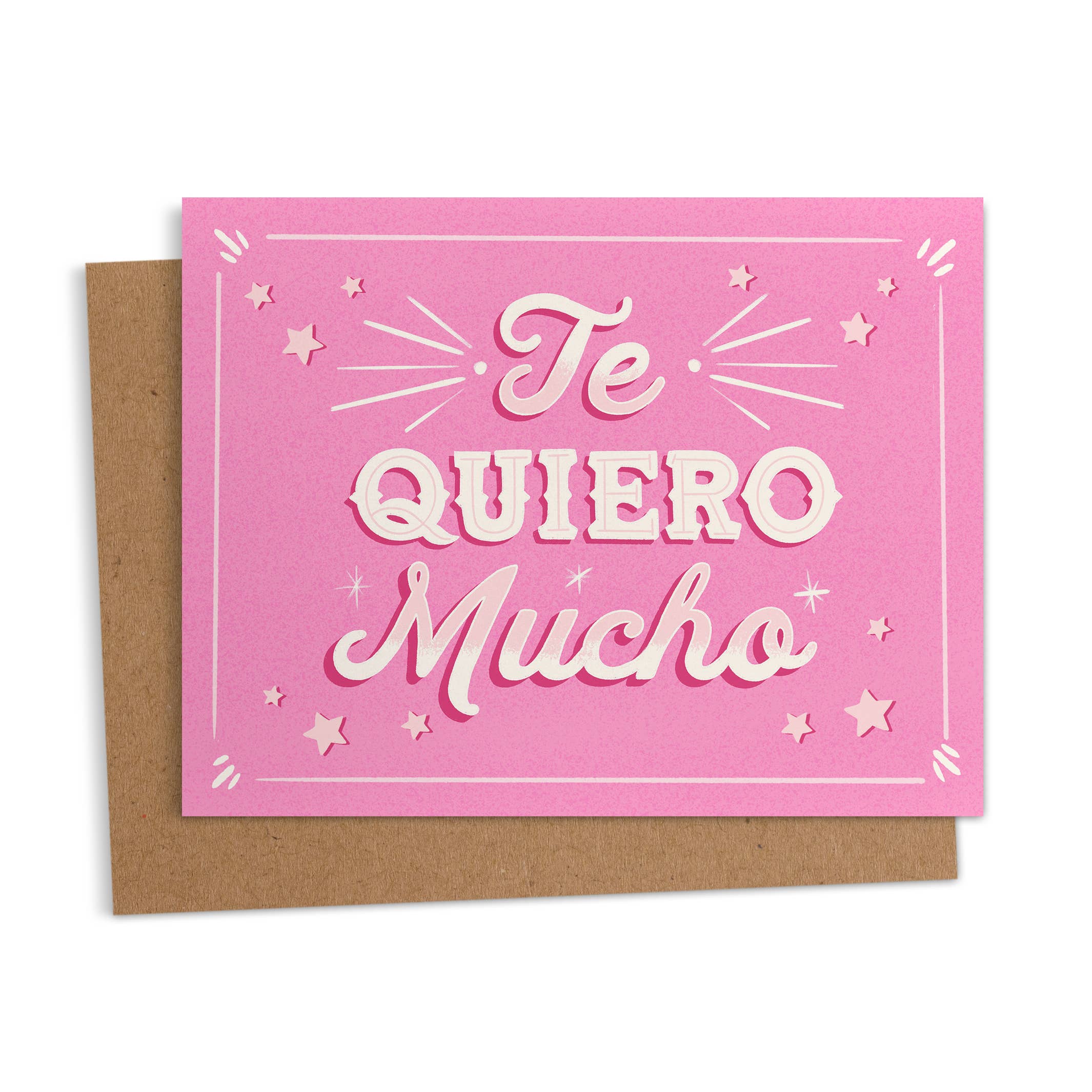 Ana Peake - Te Quiero Mucho Pink Spanish Valentine's Day Greeting Card