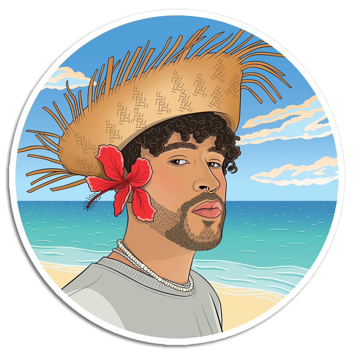 THE FOUND - Beach Bad Bunny Die Cut Sticker