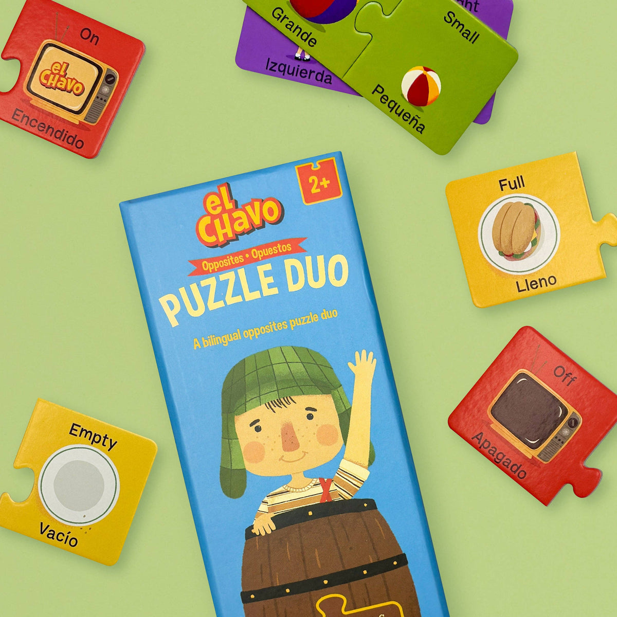 Lil' Libros ~ Bilingual Children's Books & Games - El Chavo: Opposites / Opuestos Puzzle Duo
