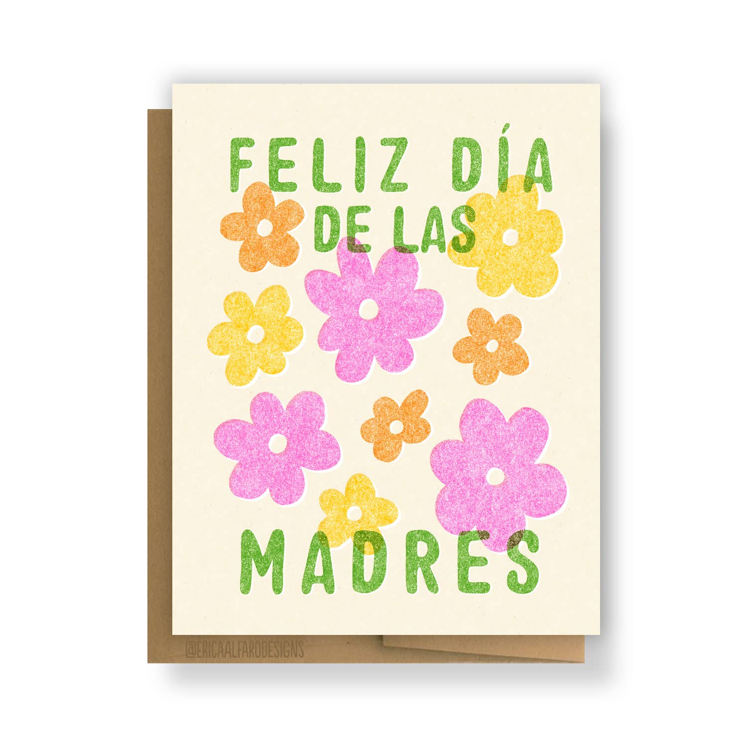 Erica Alfaro Designs - Feliz Dia De Las Madres Retro Flowers Greeting Card