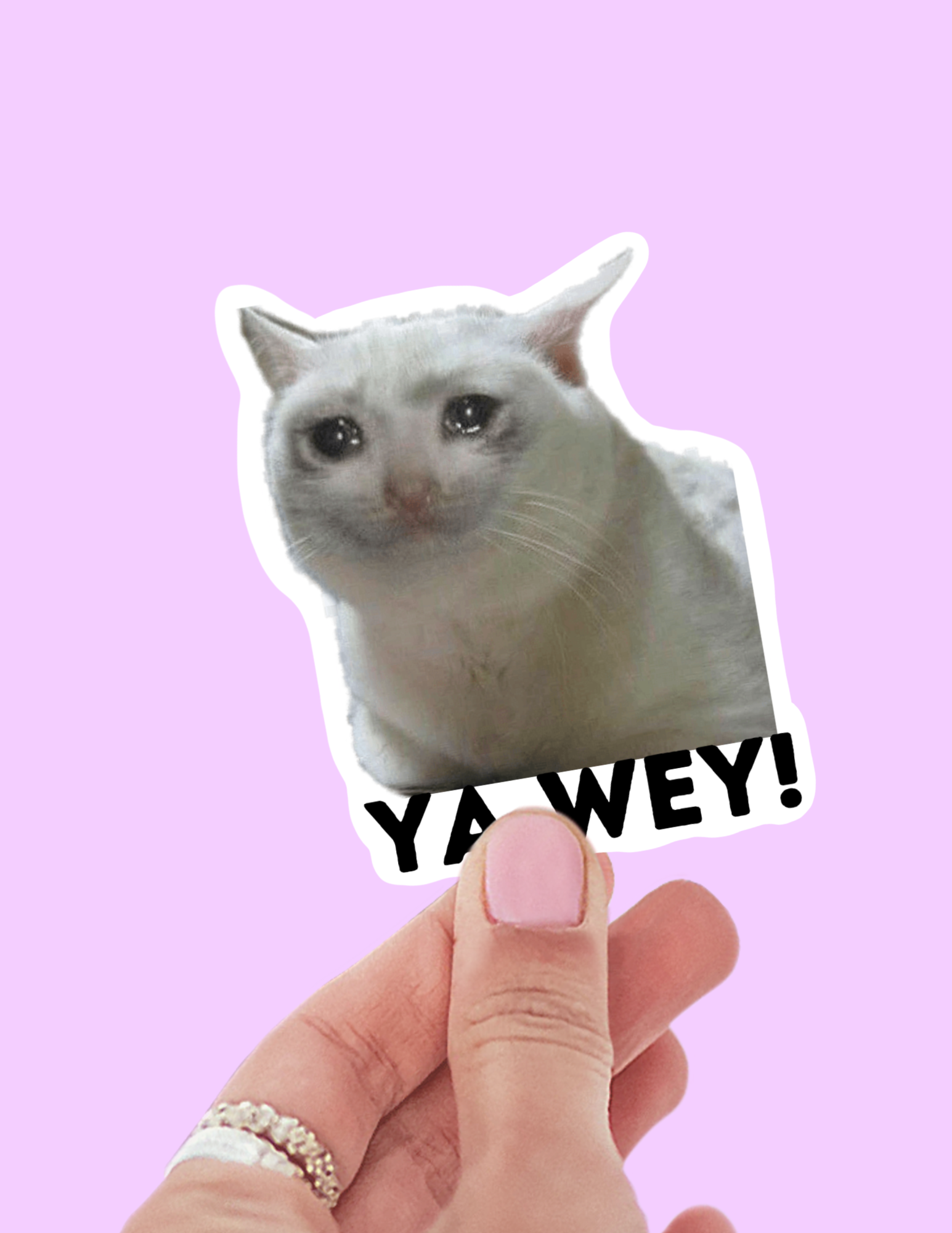 Lalatina Shop - Ya wey funny cat meme sticker,spanglish stickers