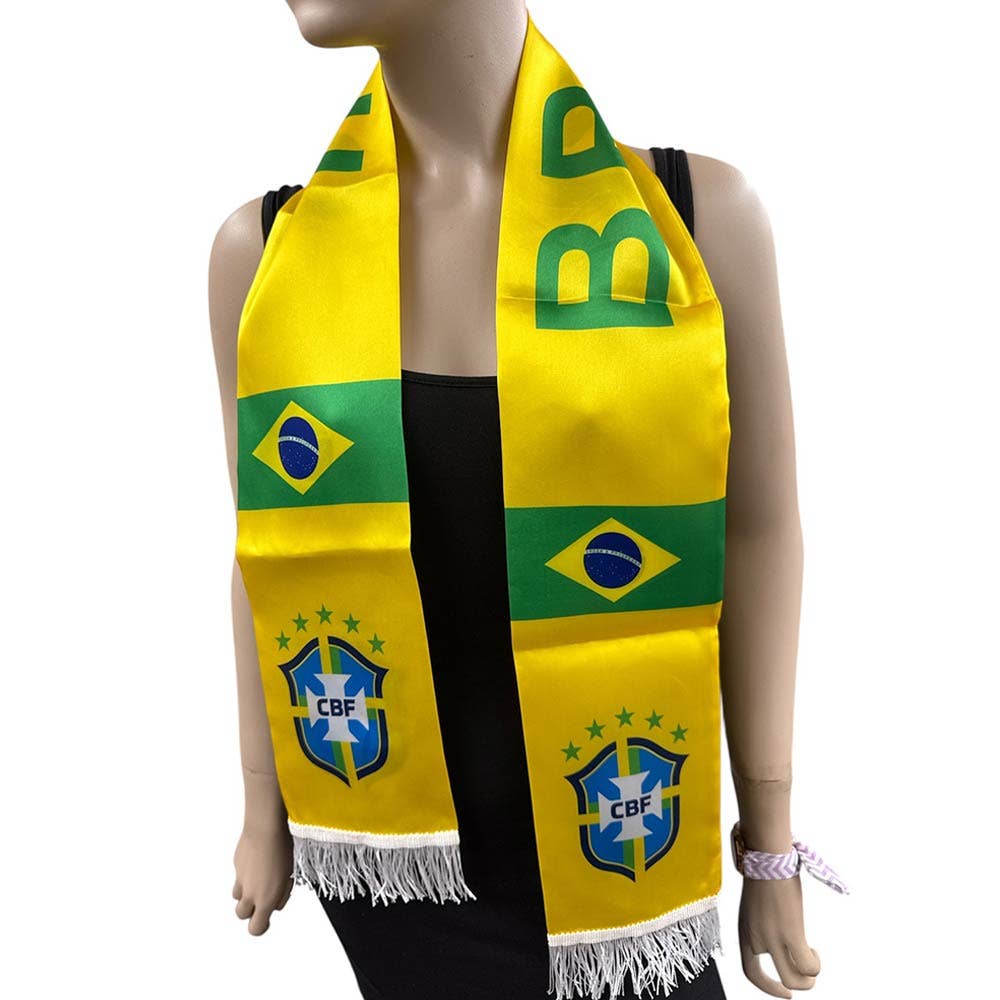 Brazil National Team World Cup  Soccer Fan Fringe Scarf