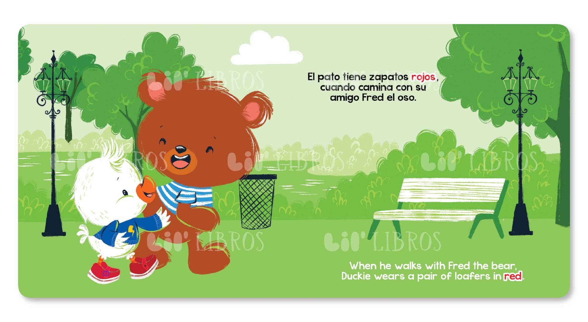 Lil' Libros ~ Bilingual Children's Books & Games - El pato y sus zapatos (Bilingual English and Spanish)