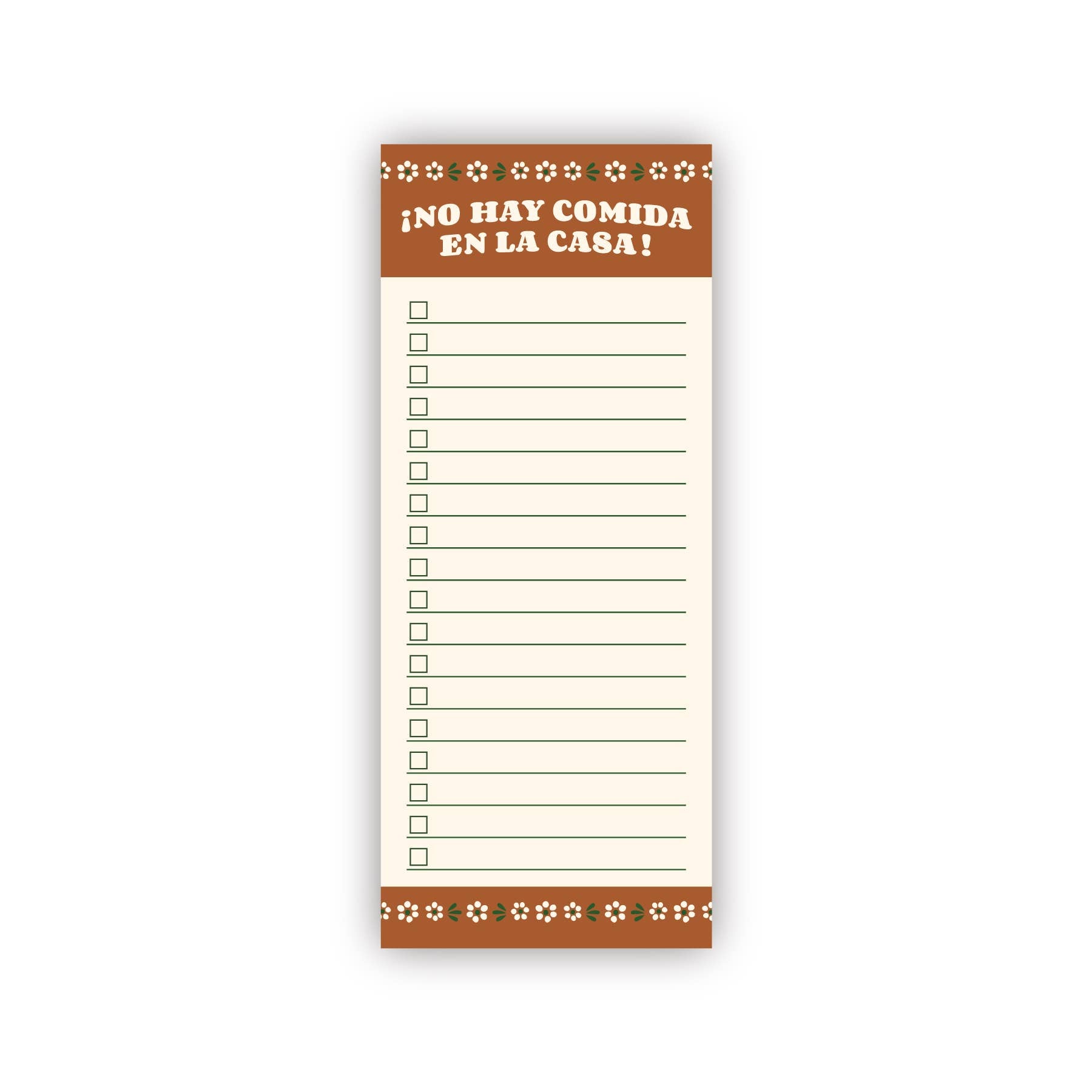Erica Alfaro Designs - No Hay Comida En La Casa Grocery List Magnetic Notepad
