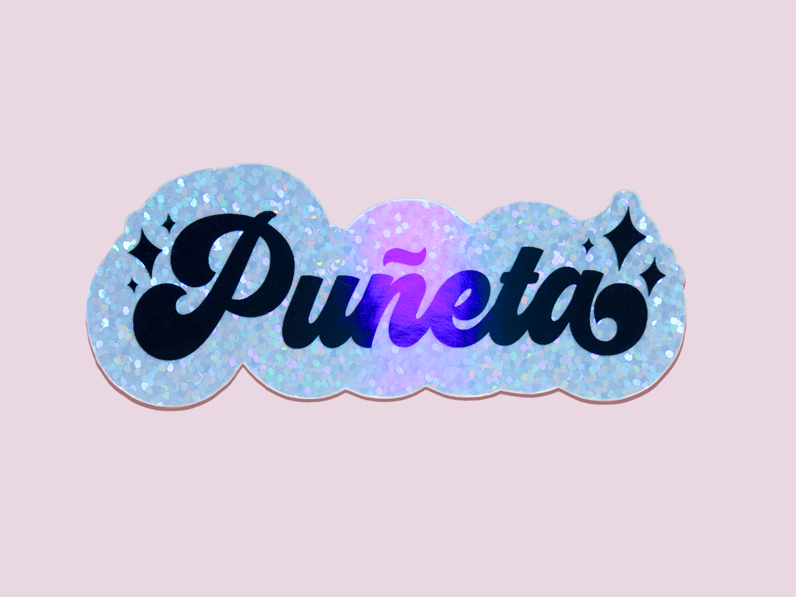 Espyz Studio - Puñeta Holographic Sticker - Funny Spanish - Puerto Rican