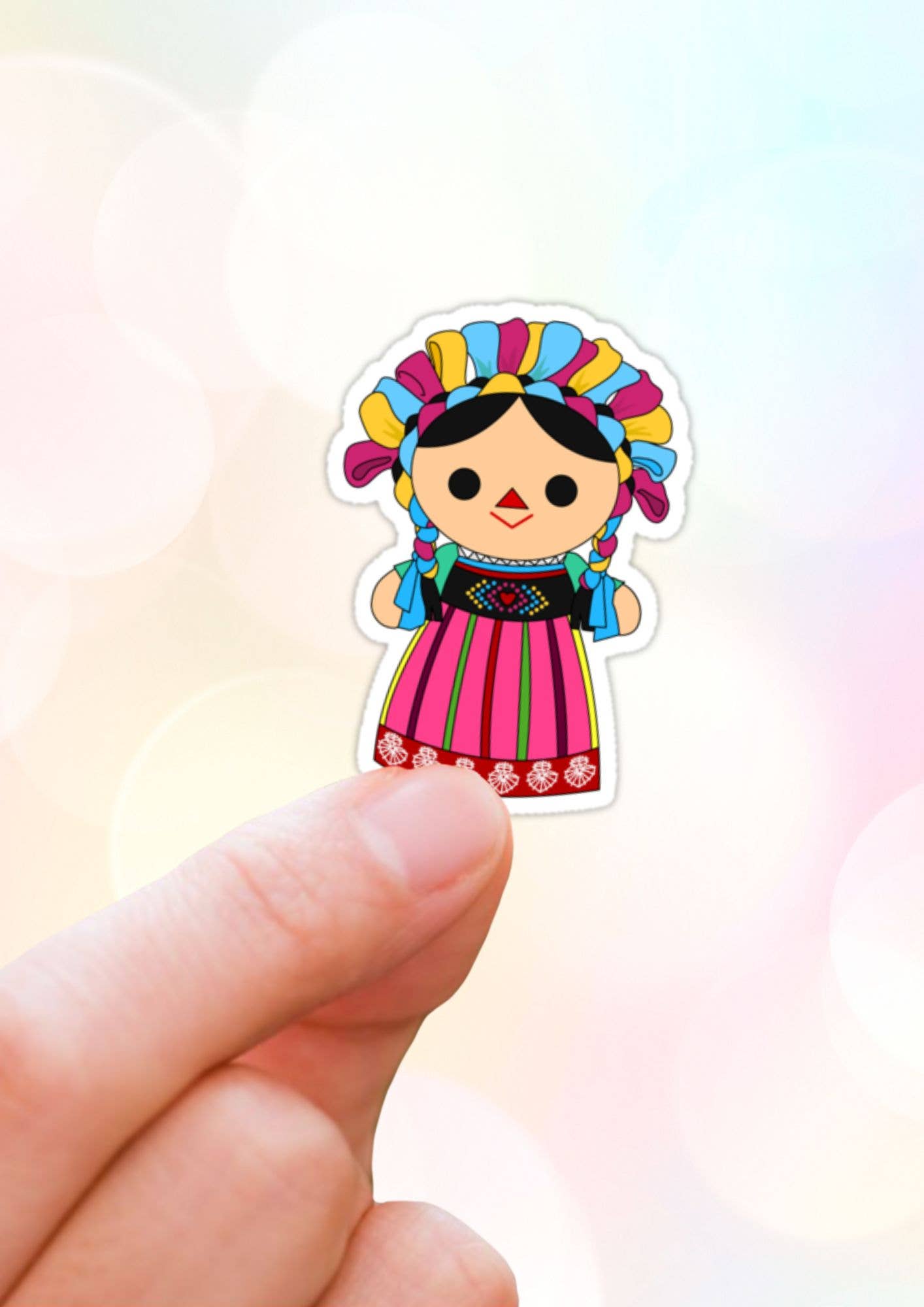 Lalatina Shop - Mexican doll water resistant sticker