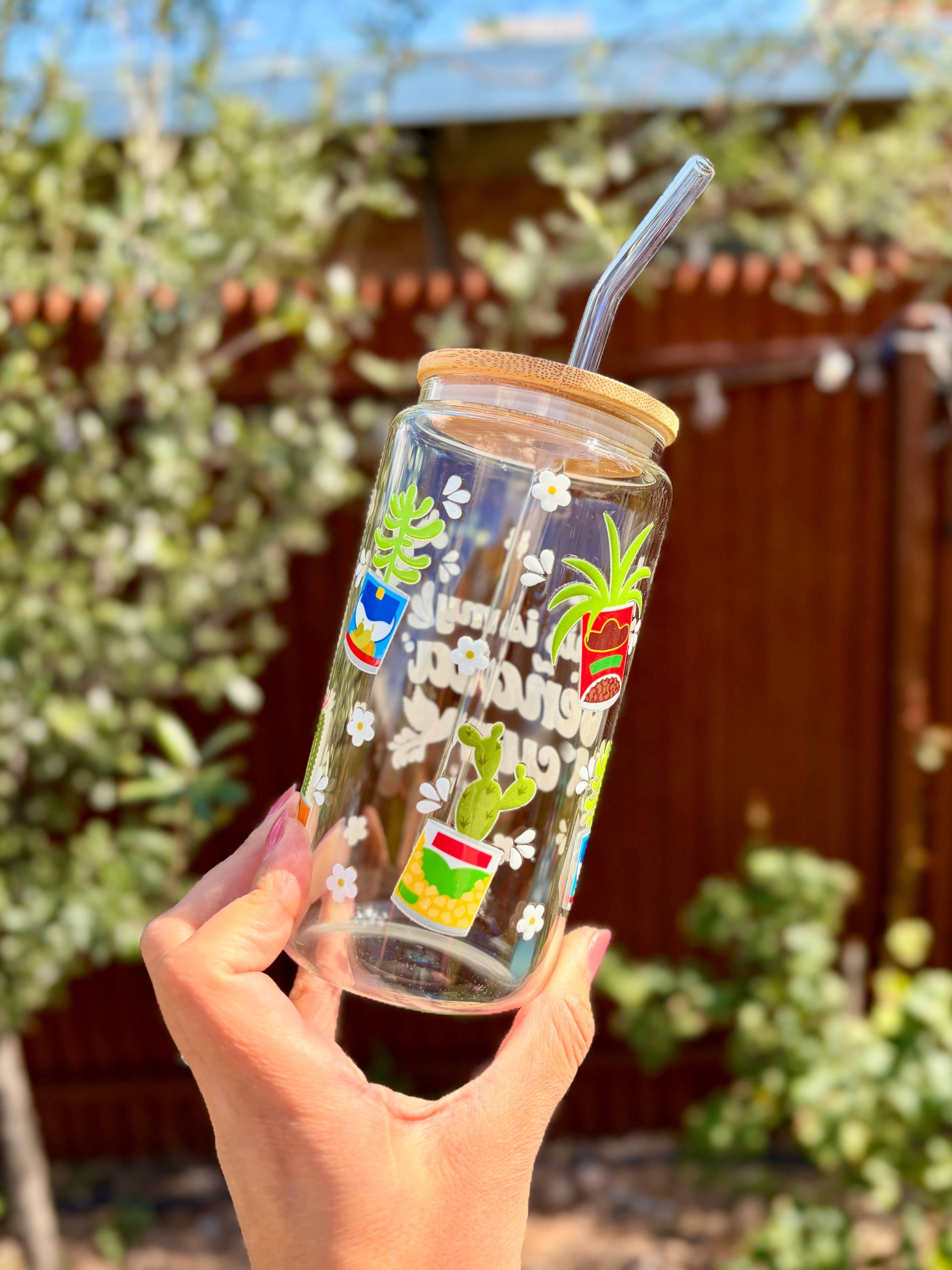 Las Changuis Tianguis - This Is My Señora Cup Glass Can Cup – 16oz Cactus Pots