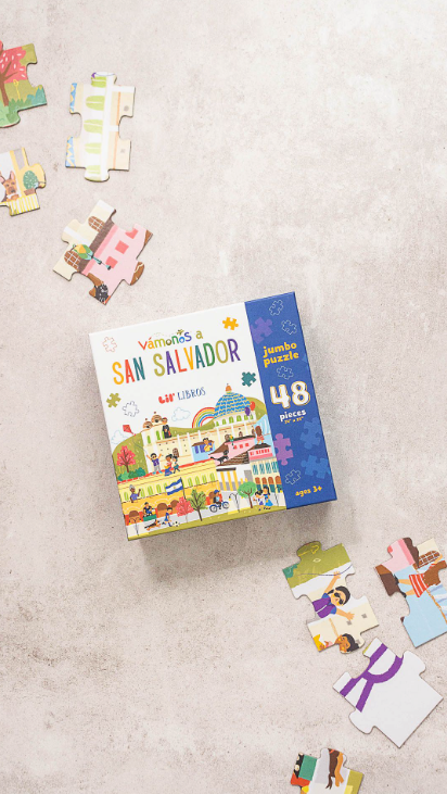 Lil' Libros ~ Bilingual Children's Books & Games - VÁMONOS: San Salvador Jumbo Puzzle (Bilingual: English and Spanish)