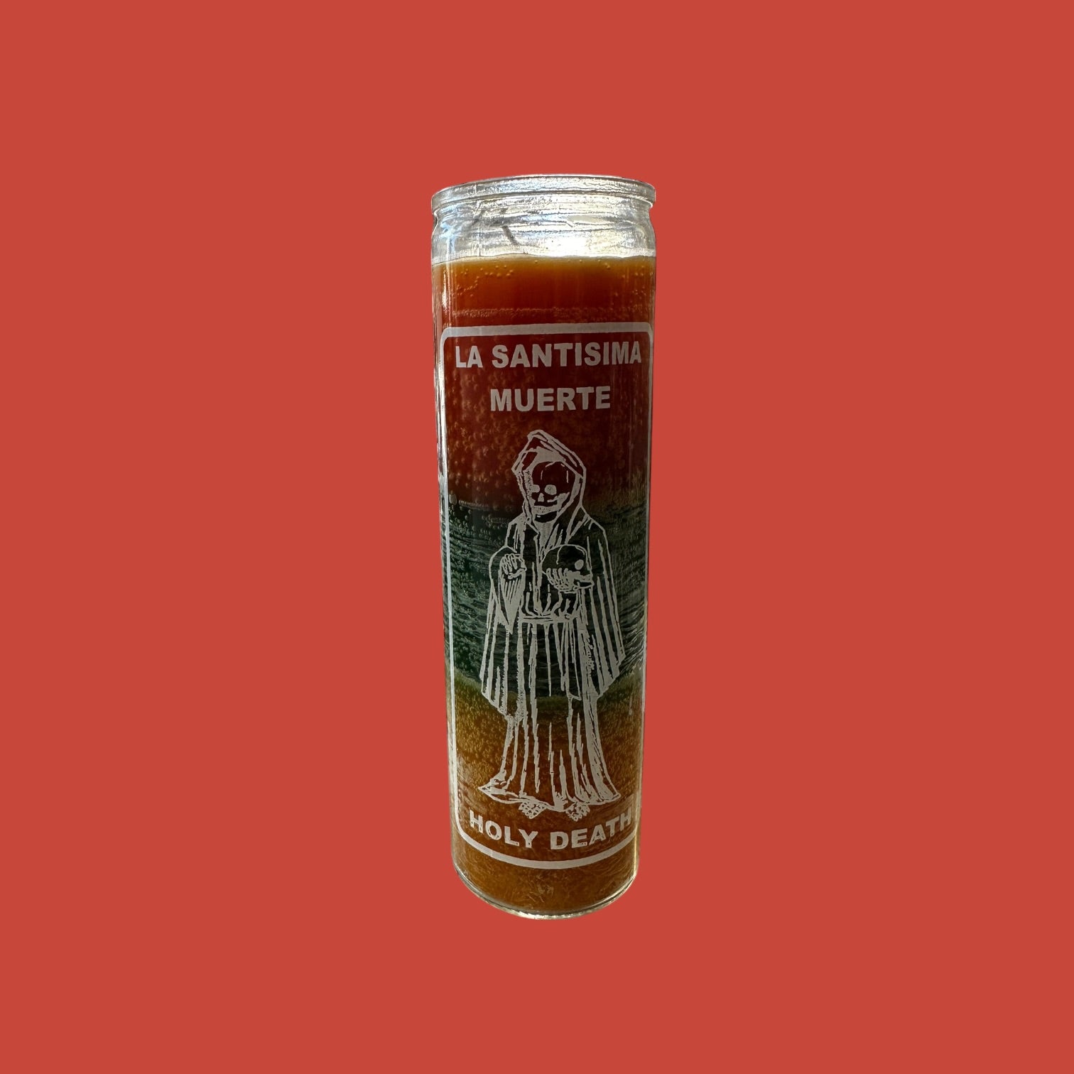 Santísima muerte orange/ green/gold candle