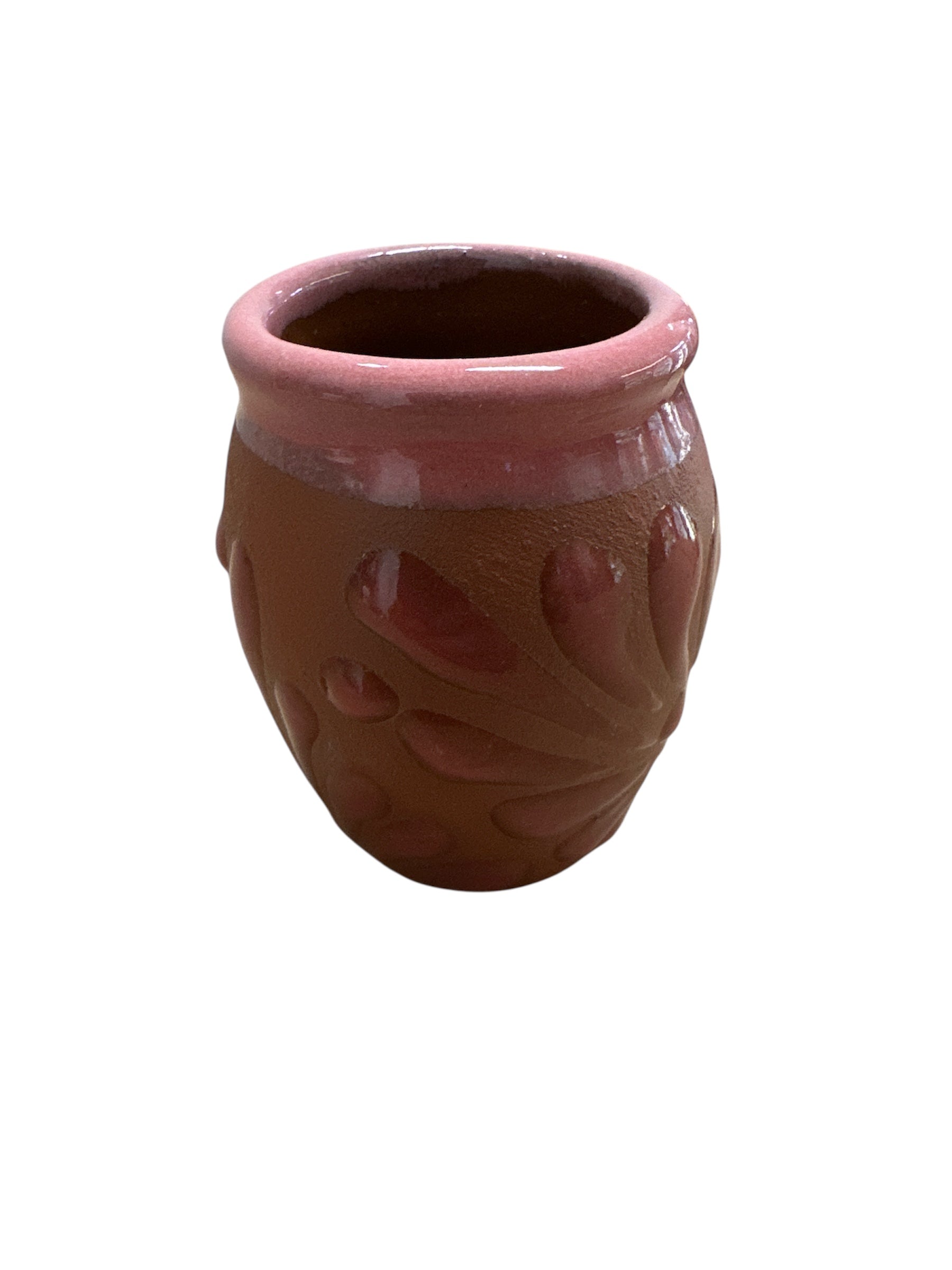 MDLR - Cantarito tequilero con relieve, terracota/rosa