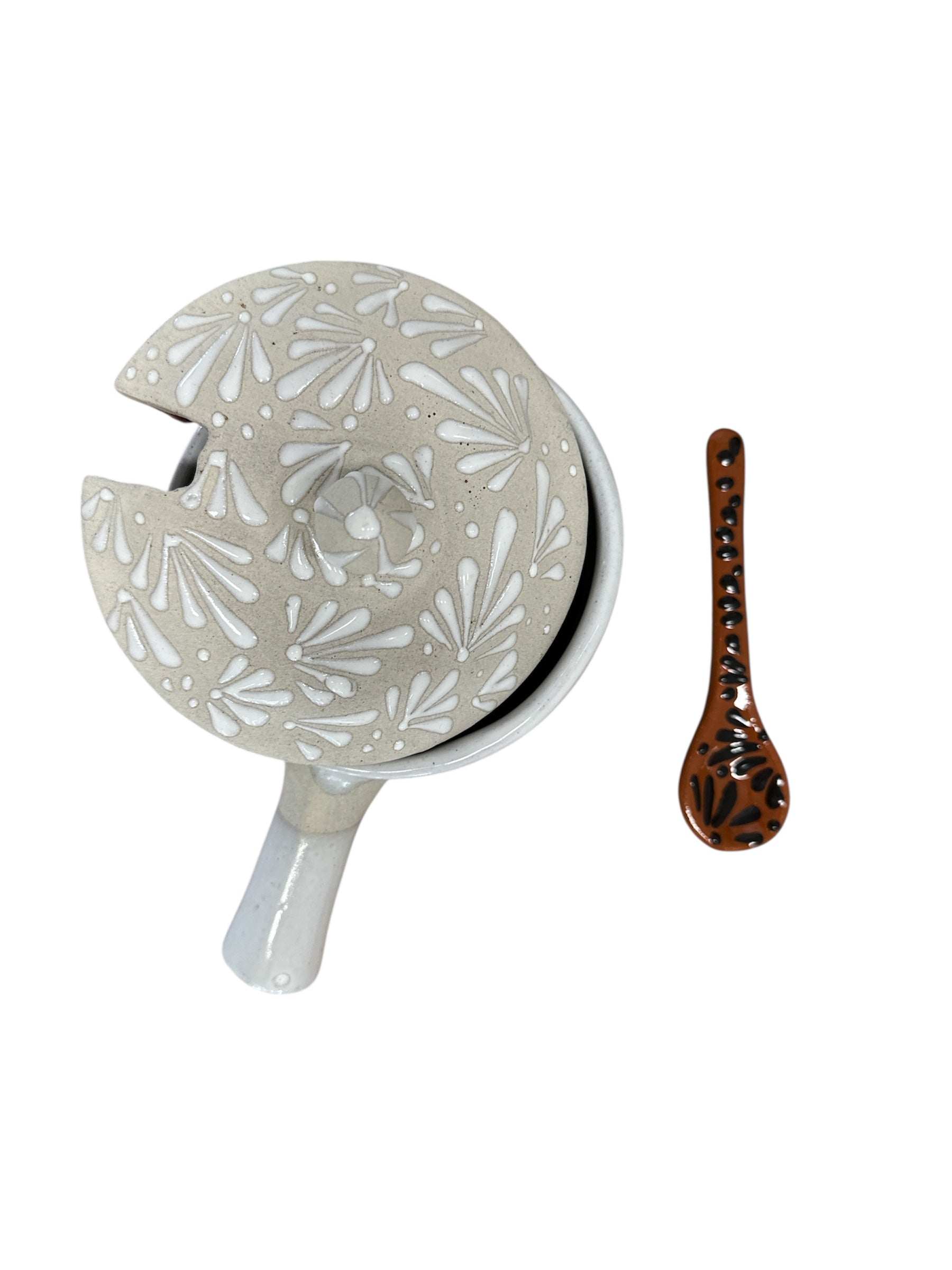 MDLR - Salsera talavera con cuchara blanca