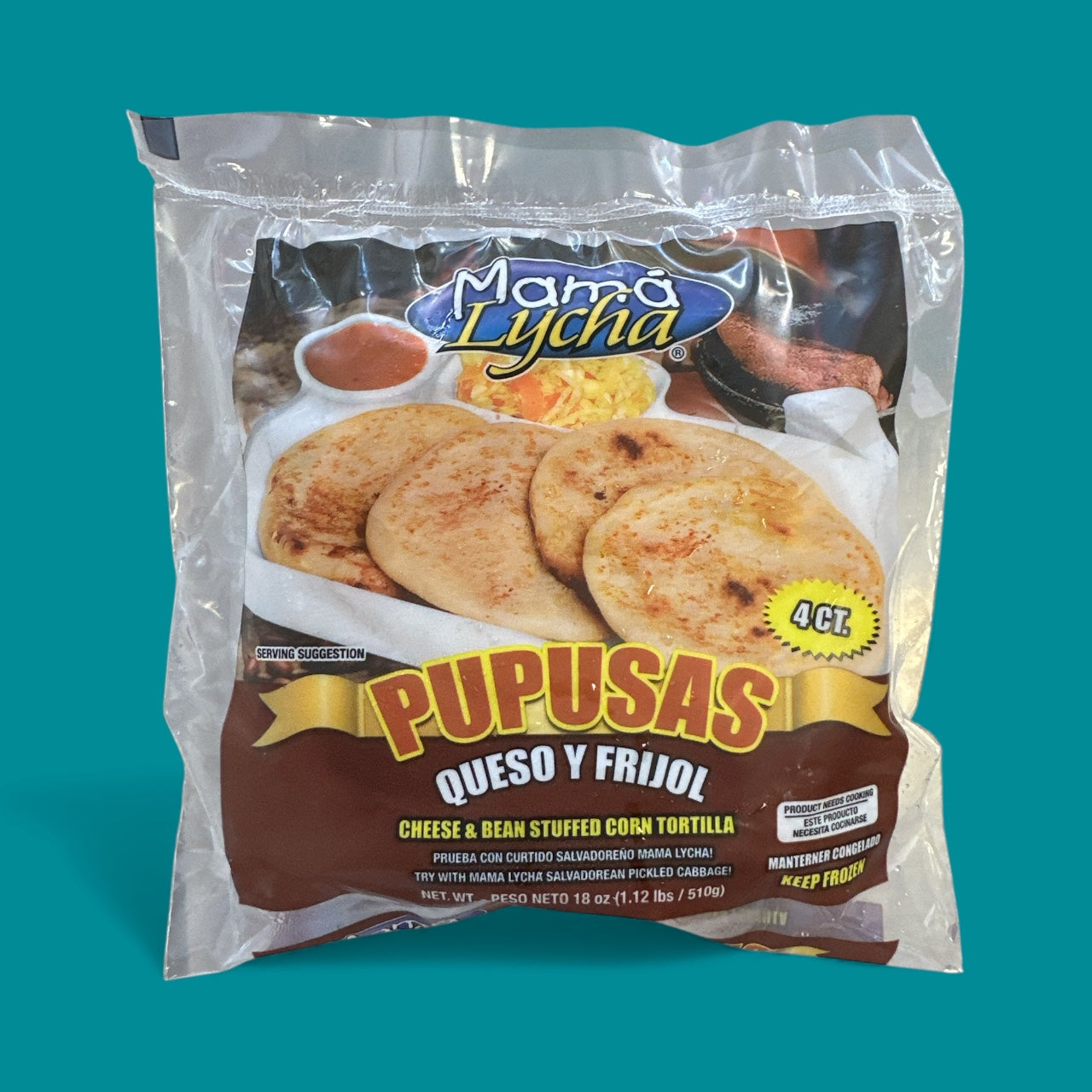 Mama Lycha - Pupusa de Queso & Frijoles, 4pk, 18 oz