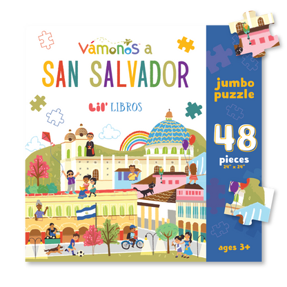 Lil' Libros ~ Bilingual Children's Books & Games - VÁMONOS: San Salvador Jumbo Puzzle (Bilingual: English and Spanish)