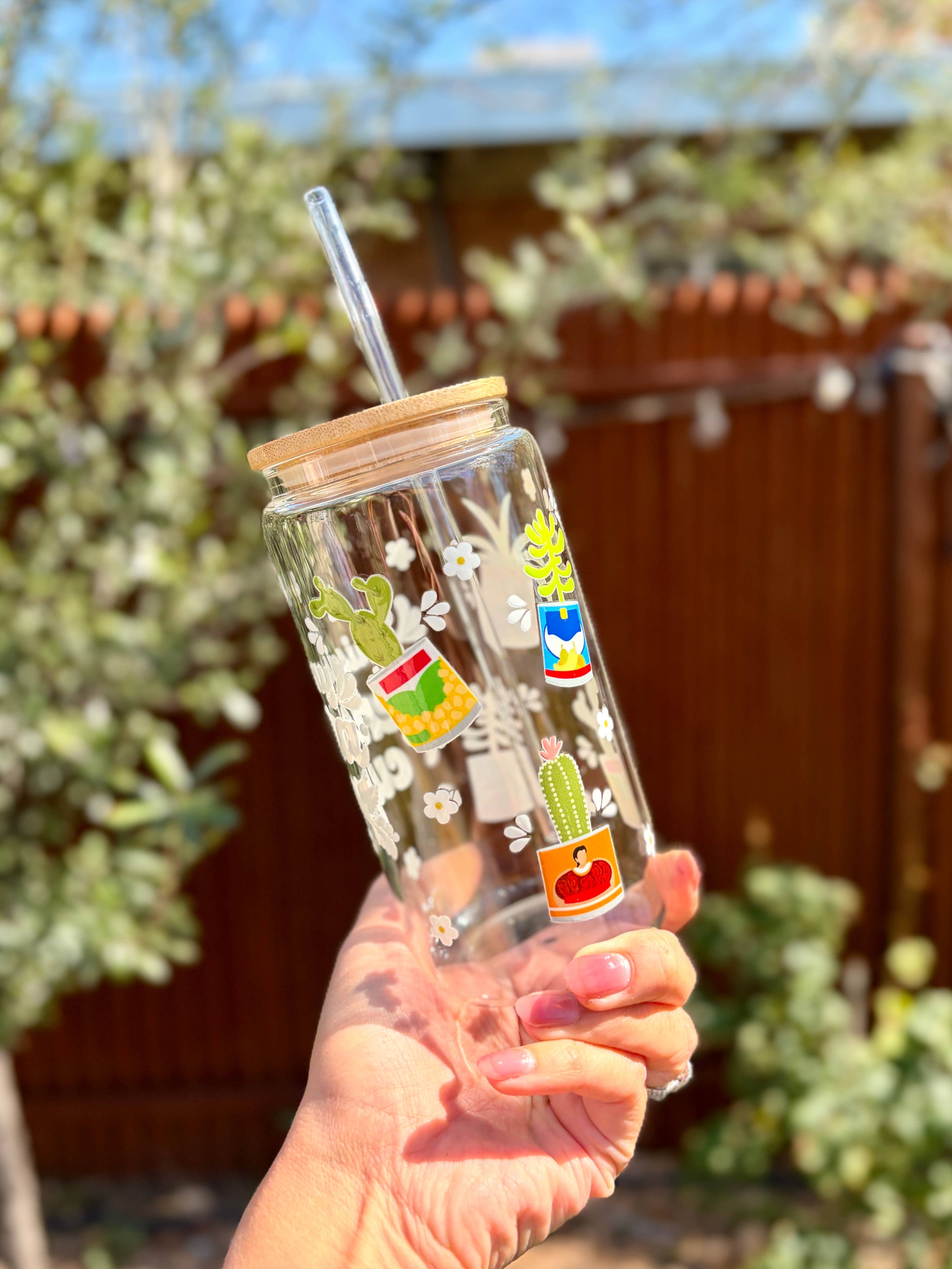 Las Changuis Tianguis - This Is My Señora Cup Glass Can Cup – 16oz Cactus Pots