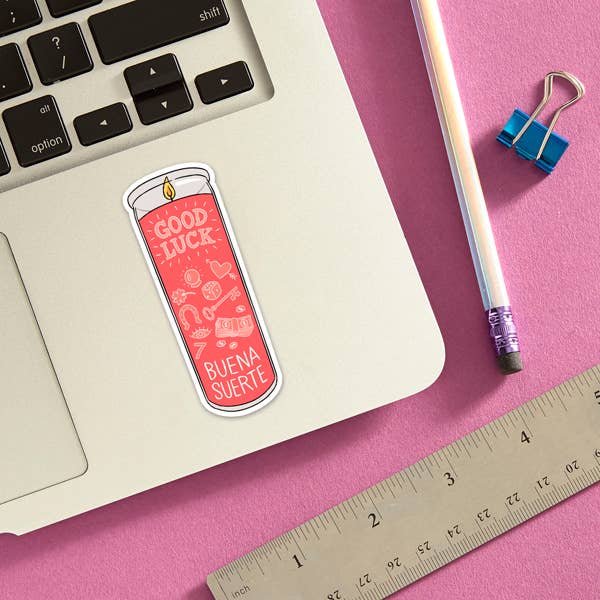THE FOUND - Good Luck Buena Suerte Candle Die Cut Sticker