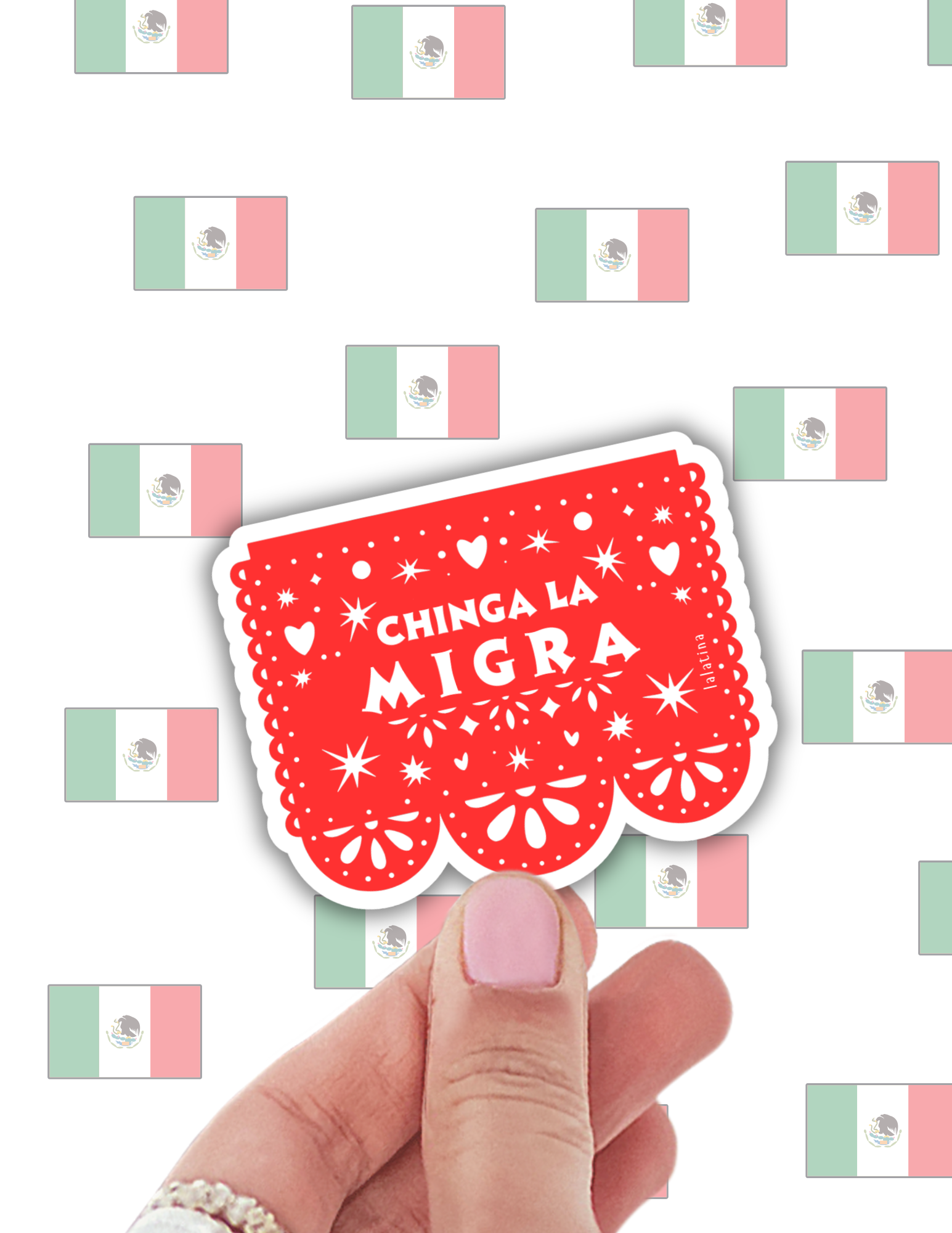 Lalatina Shop - Chinga la migra funny latina vinyl sticker laptop decal