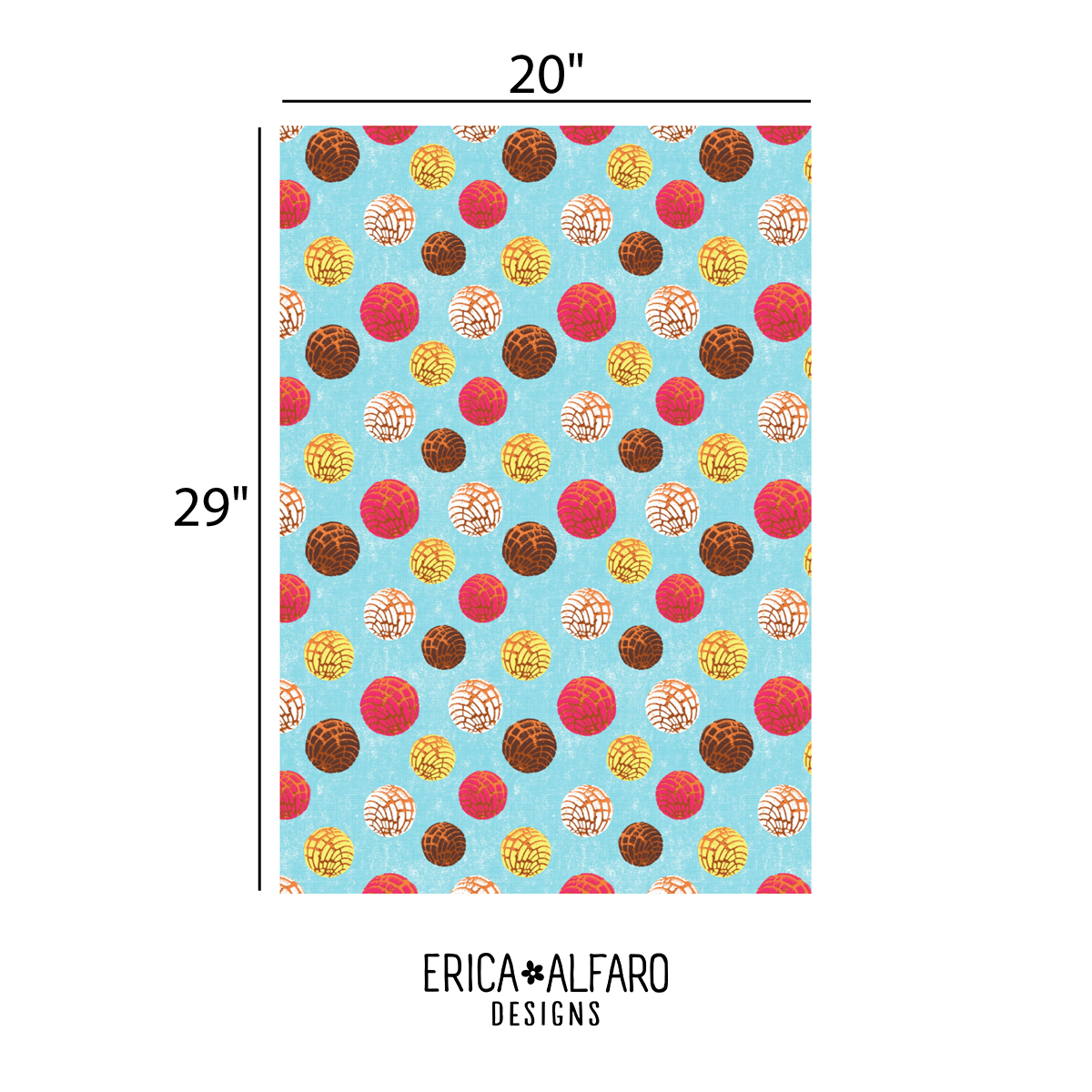 Erica Alfaro Designs - Pan Dulce Concha Gift Wrap Roll of 3 Sheets