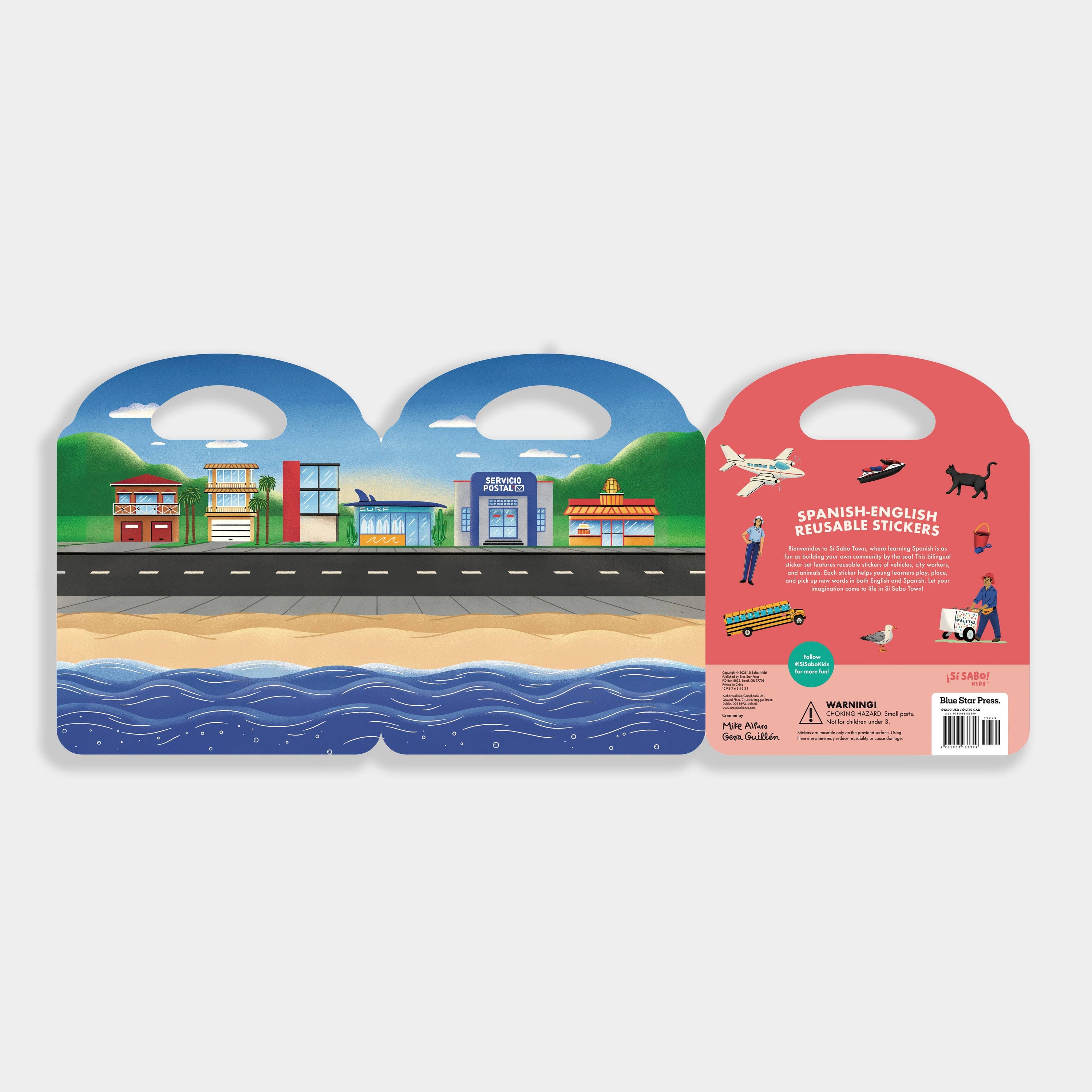 Blue Star Press - Sí Sabo Town: A Bilingual Reusable Sticker Play Set
