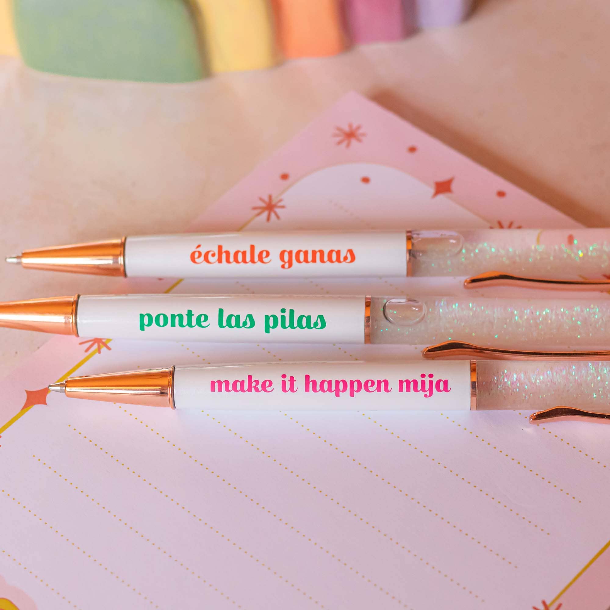 Quiero Prints - Échale Ganas Glitter Pen Set