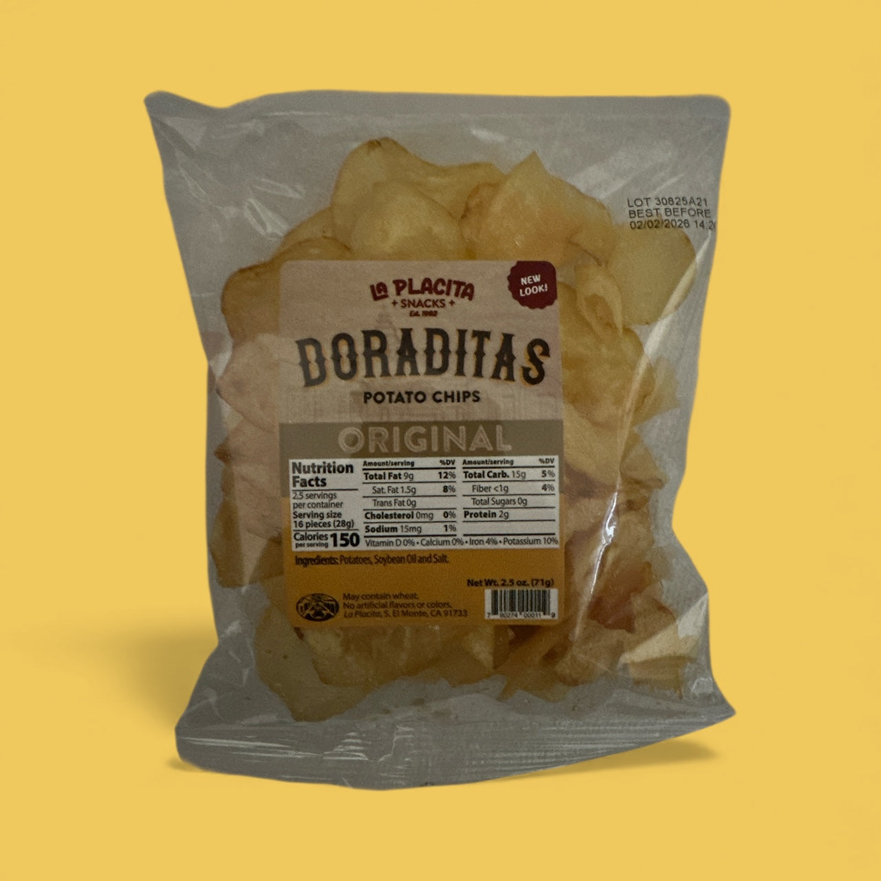 La Placita - Doraditas original chips, 2.5 oz