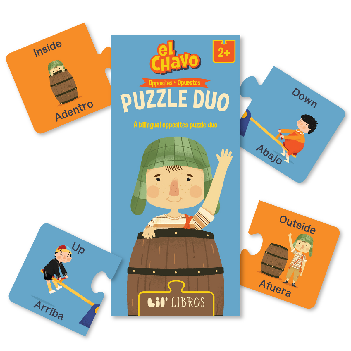 Lil' Libros ~ Bilingual Children's Books & Games - El Chavo: Opposites / Opuestos Puzzle Duo