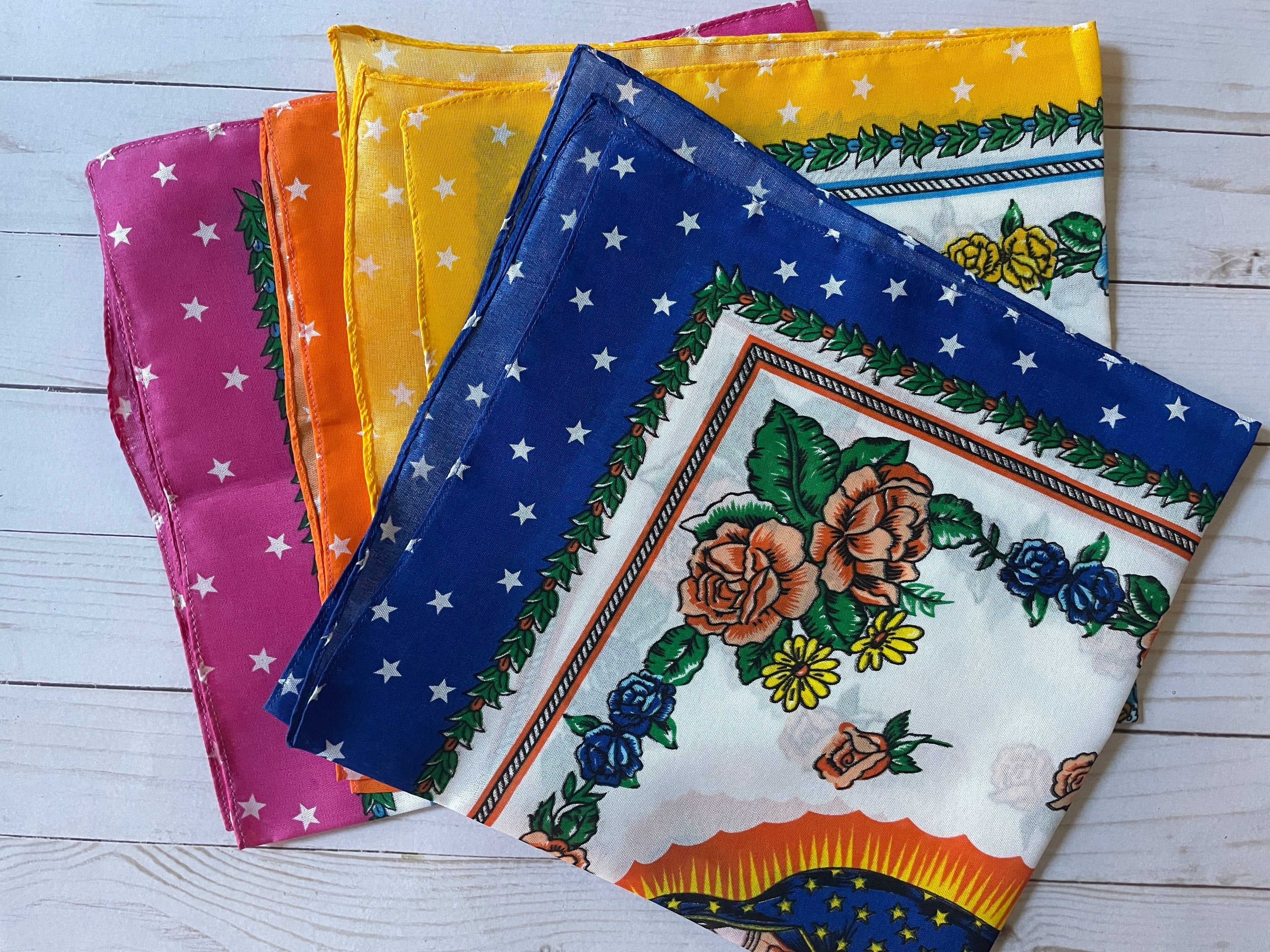 Viva Greetings -  Virgen Guadalupe Colorful Scarf Bandana Mexico