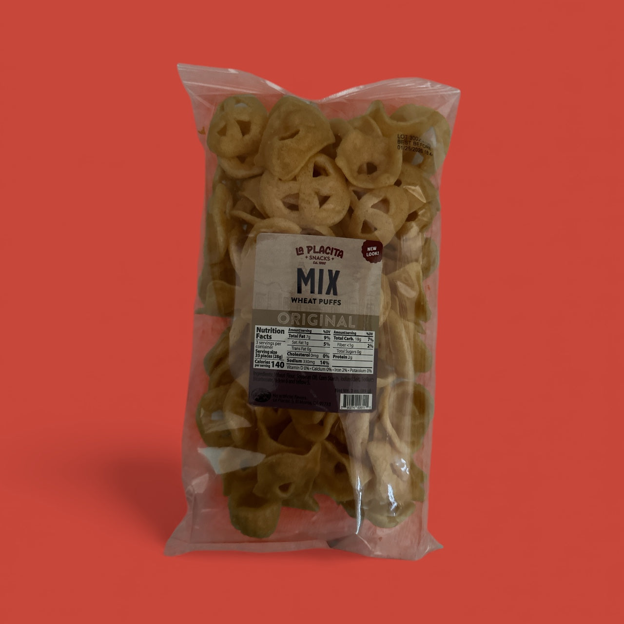 La Placita - Mix original chicharrones / wheat puffs, 3 oz