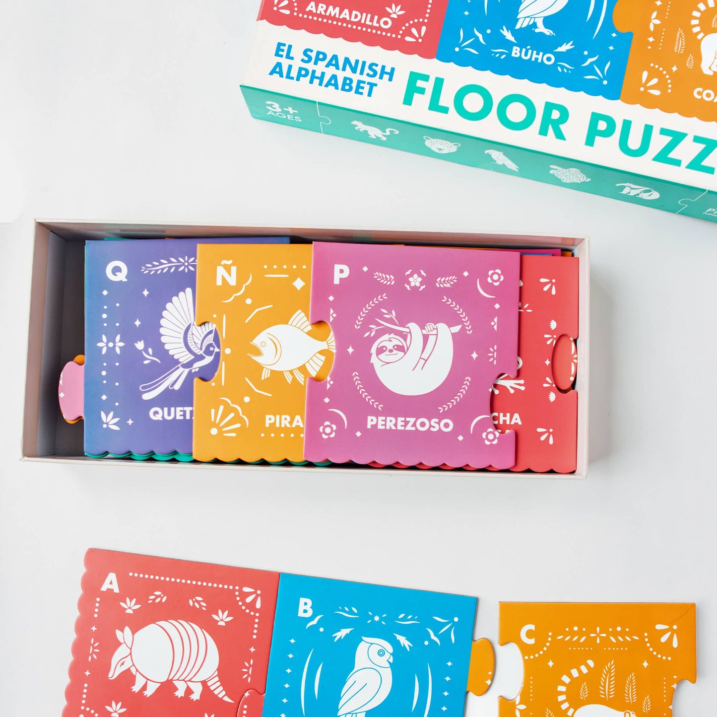 Blue Star Press - El Spanish Alphabet Jumbo Floor Puzzle: 27-Piece ABC Puzzle